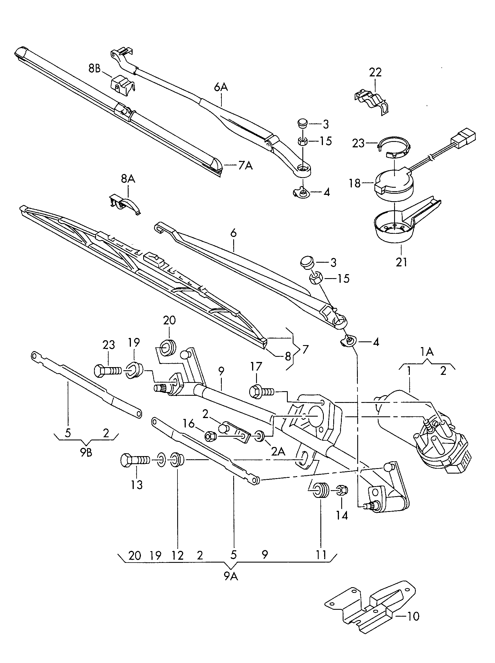 VAG 4B1 955 603A - Mechanizmus stieračov parts5.com