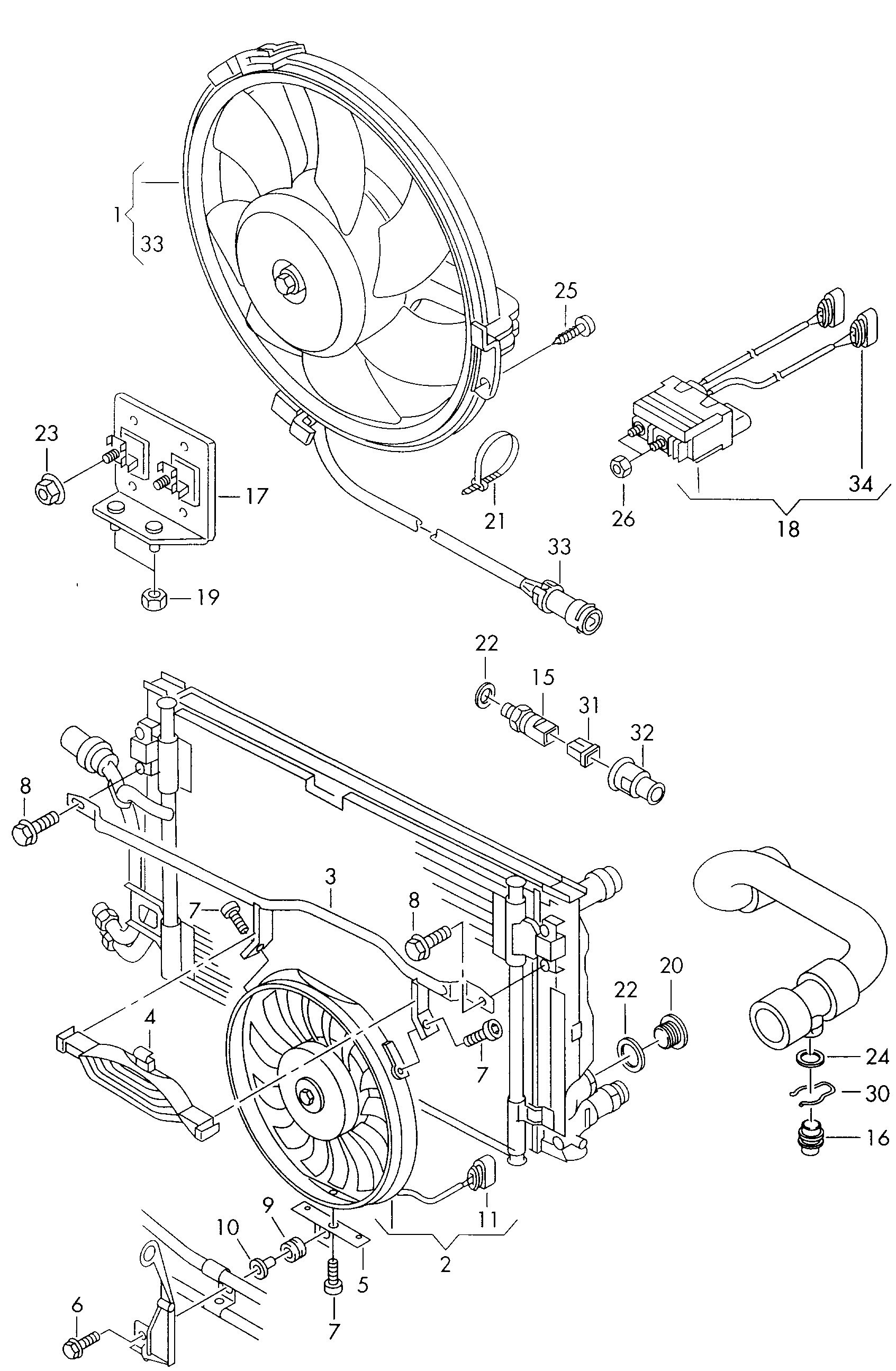 AUDI 8D0959455B - Fan, radiator parts5.com