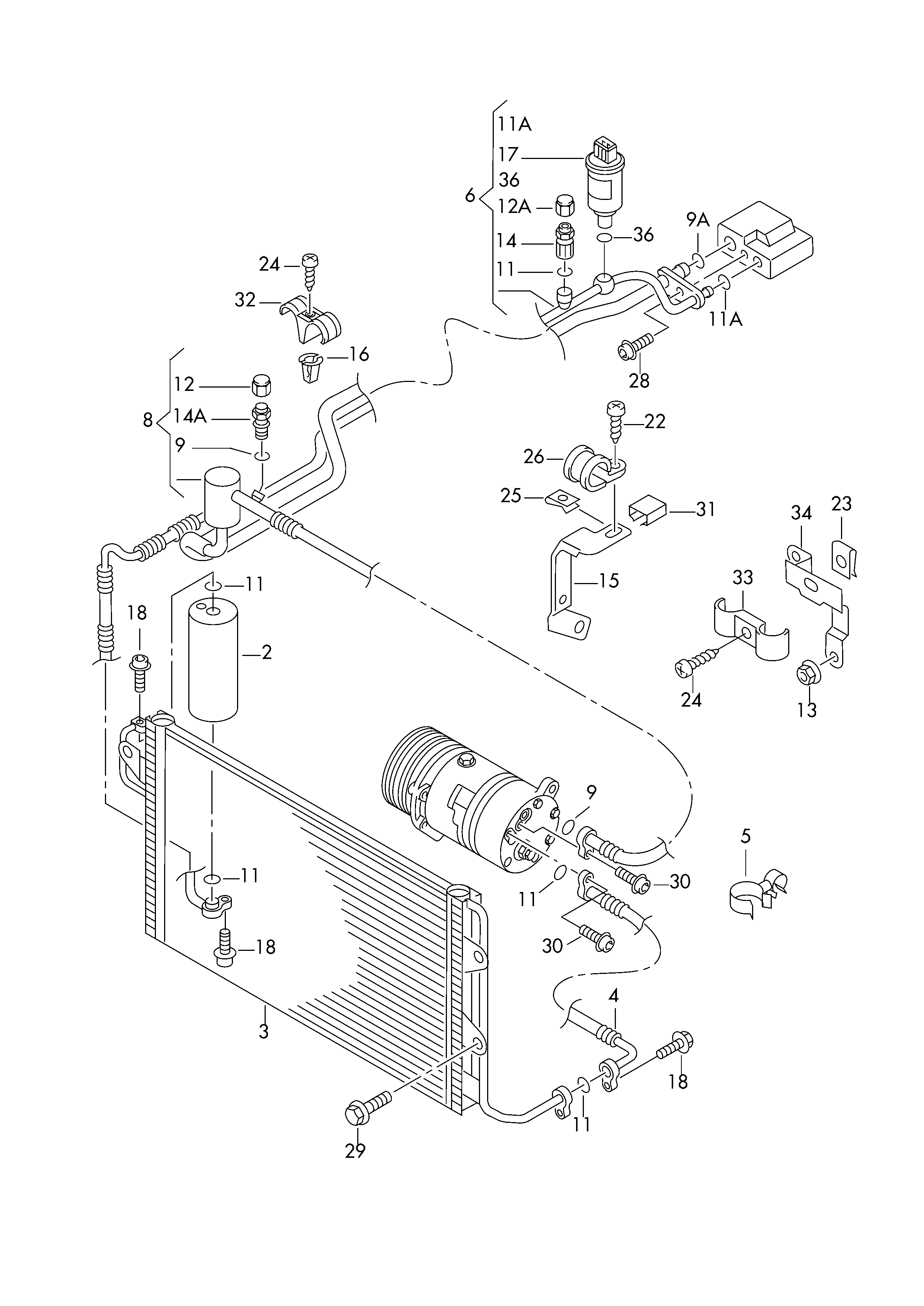 Seat 1J0 959 126 - Przełącznik ciśnieniowy, klimatyzacja parts5.com