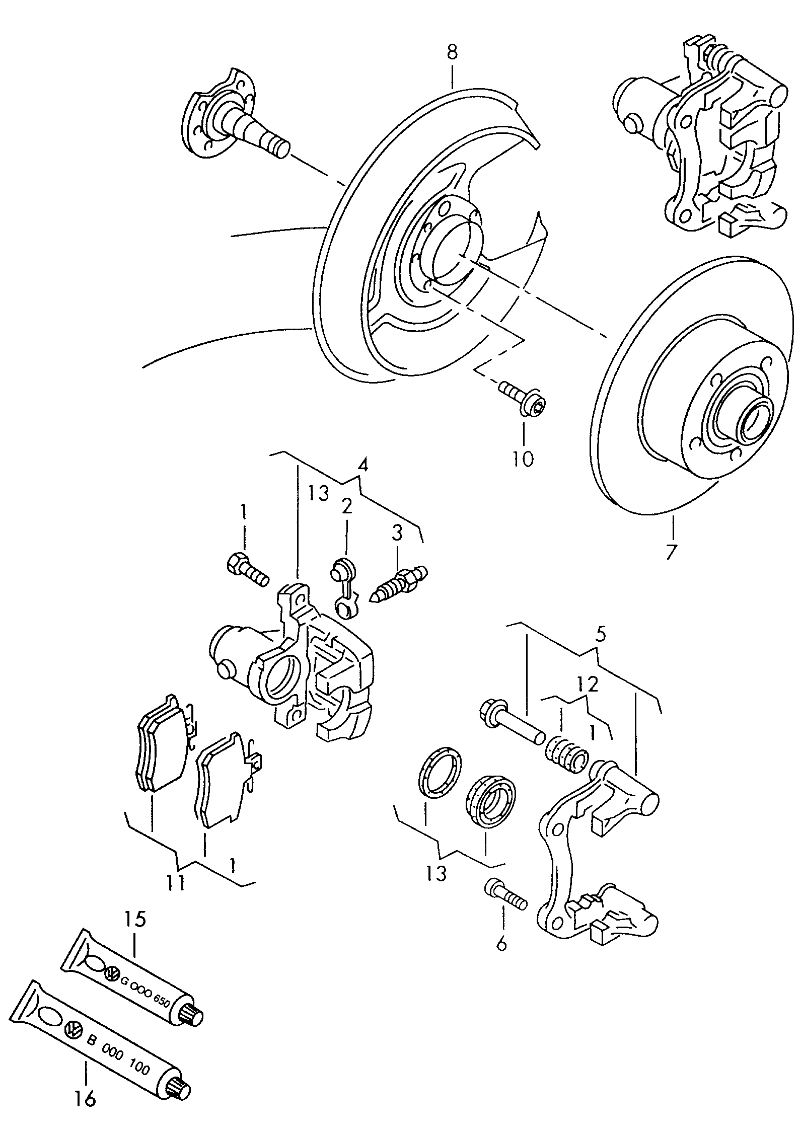 Skoda 8D0 615 423B - Komplet za popravilo, sedlo kolutne zavore parts5.com