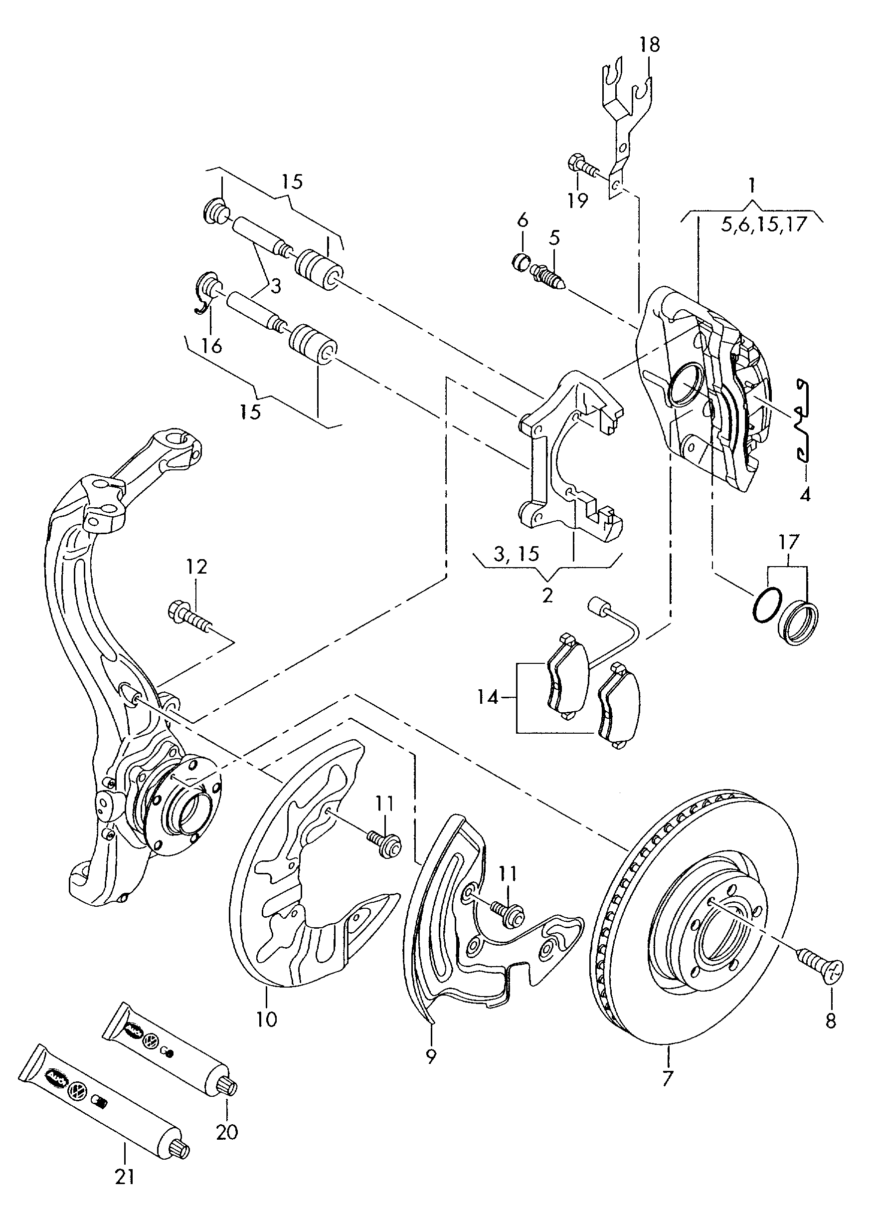 Skoda 4B0698151AD - Σετ τακάκια, δισκόφρενα parts5.com