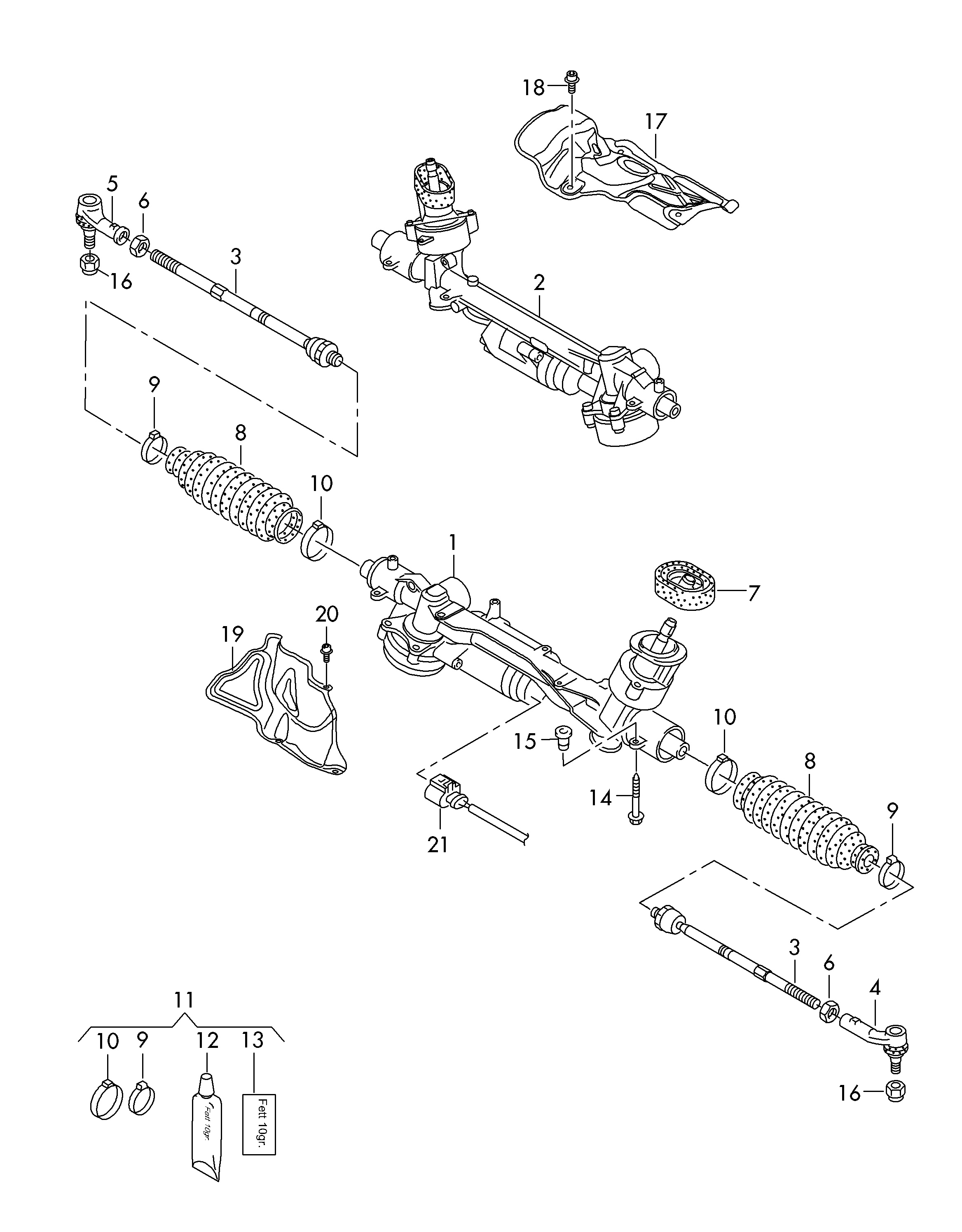 VW (FAW) 1K0 423 812 J - Uzun rot kafası parts5.com