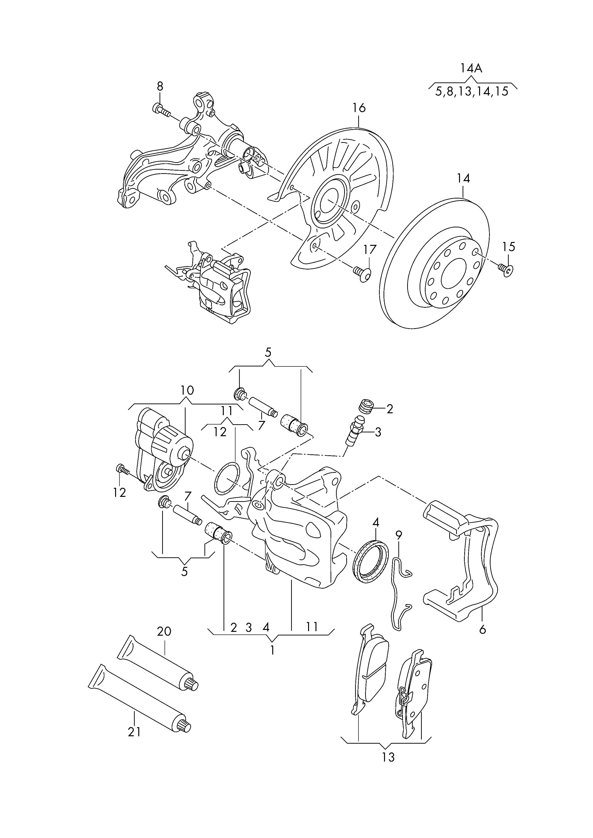 AUDI 8V0 698 451 B - Fren balata seti, diskli fren parts5.com