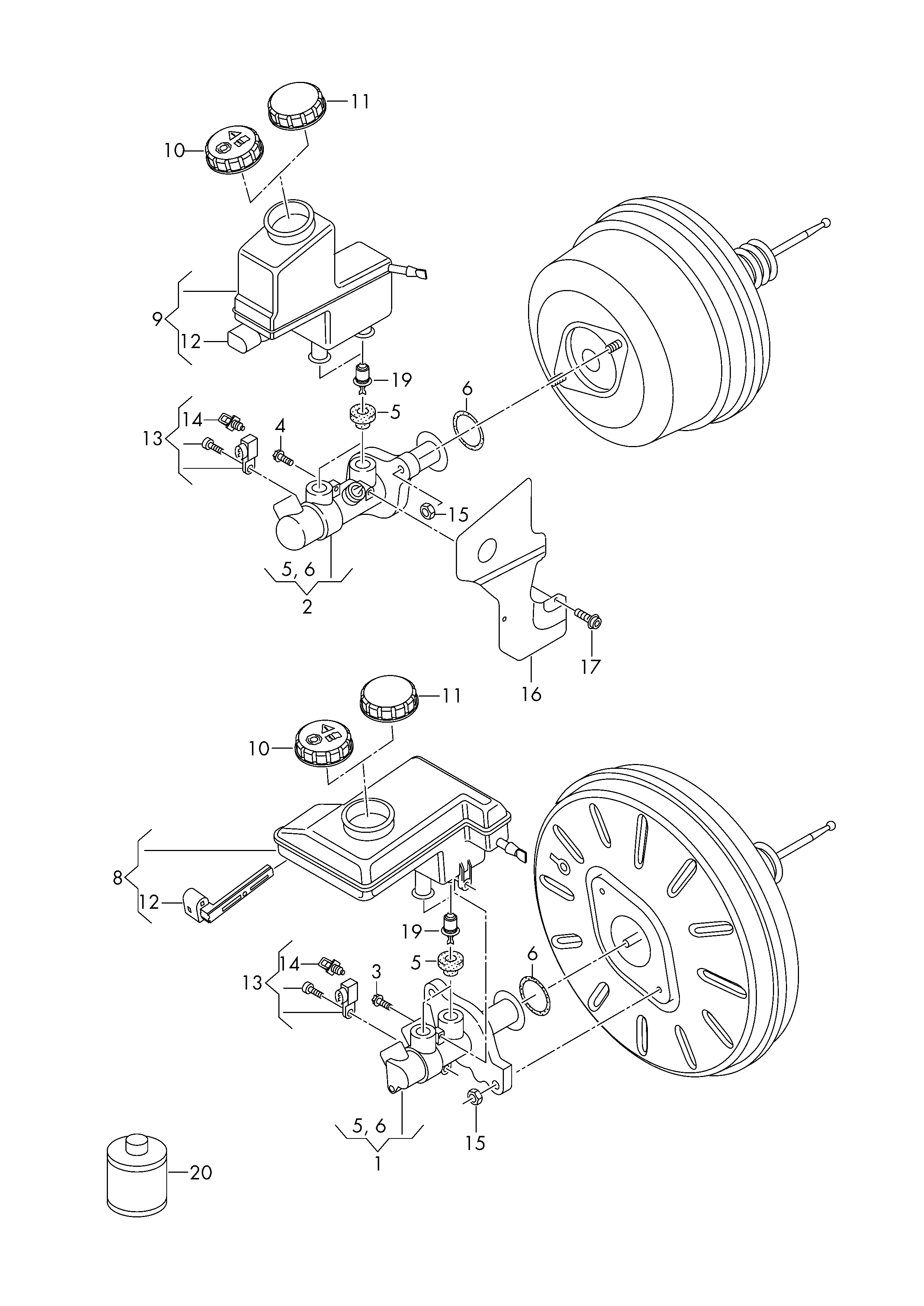 Seat 8V1 611 021 A - Hlavní brzdový válec parts5.com