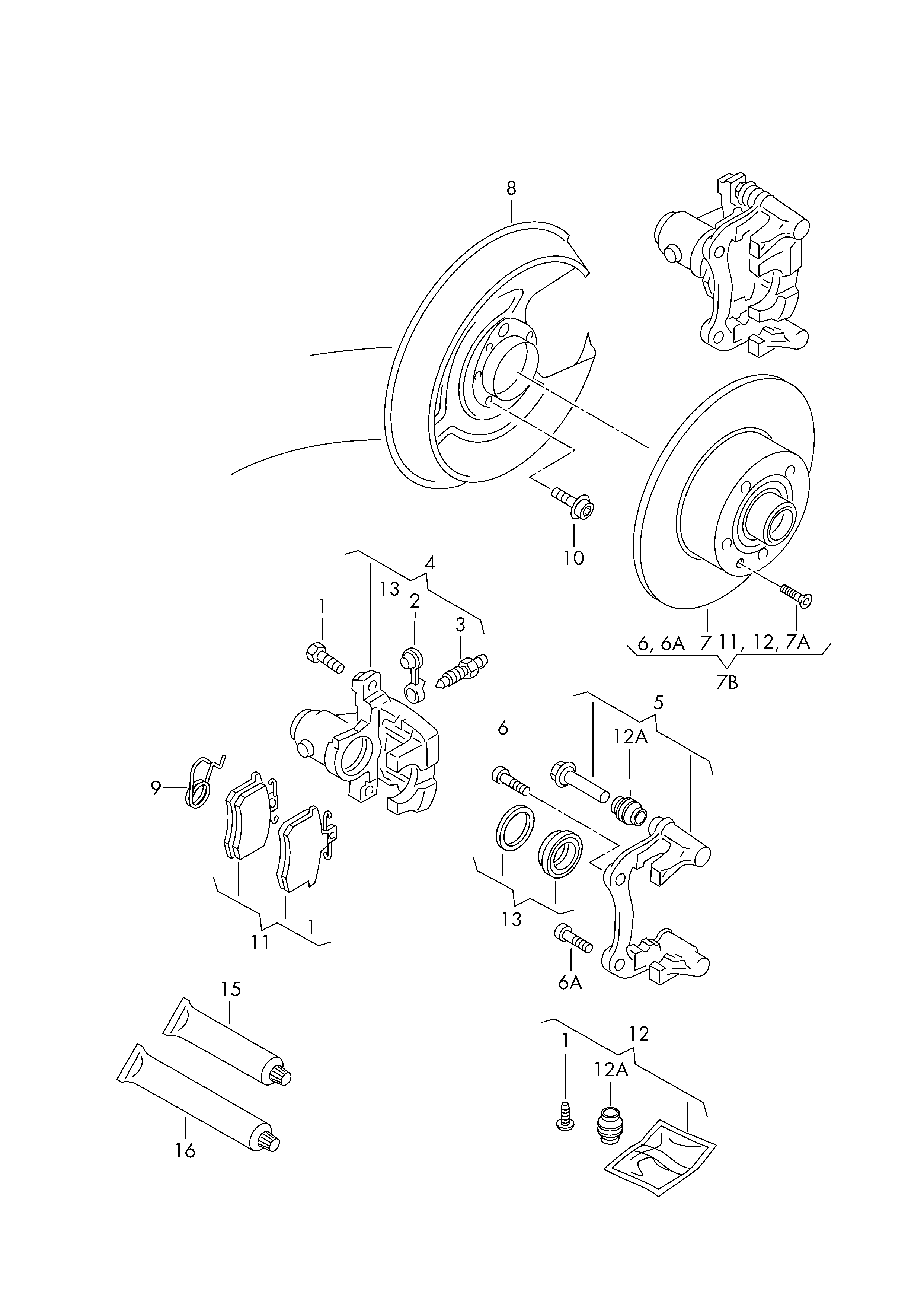 Seat 8E0 615 425 F - Tartó, féknyereg parts5.com