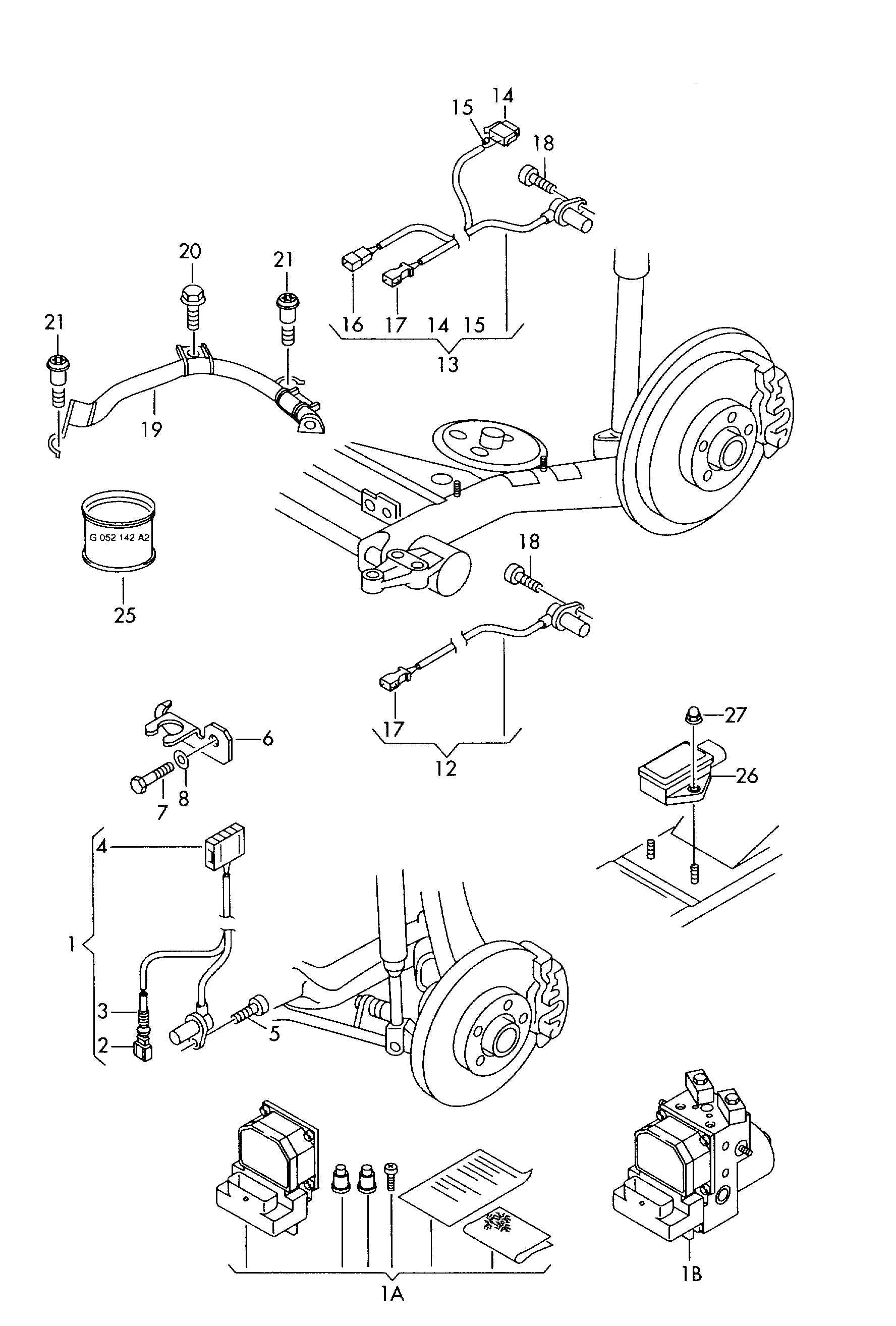 VAG 8E0927807G - Αισθητήρας, στροφές τροχού parts5.com