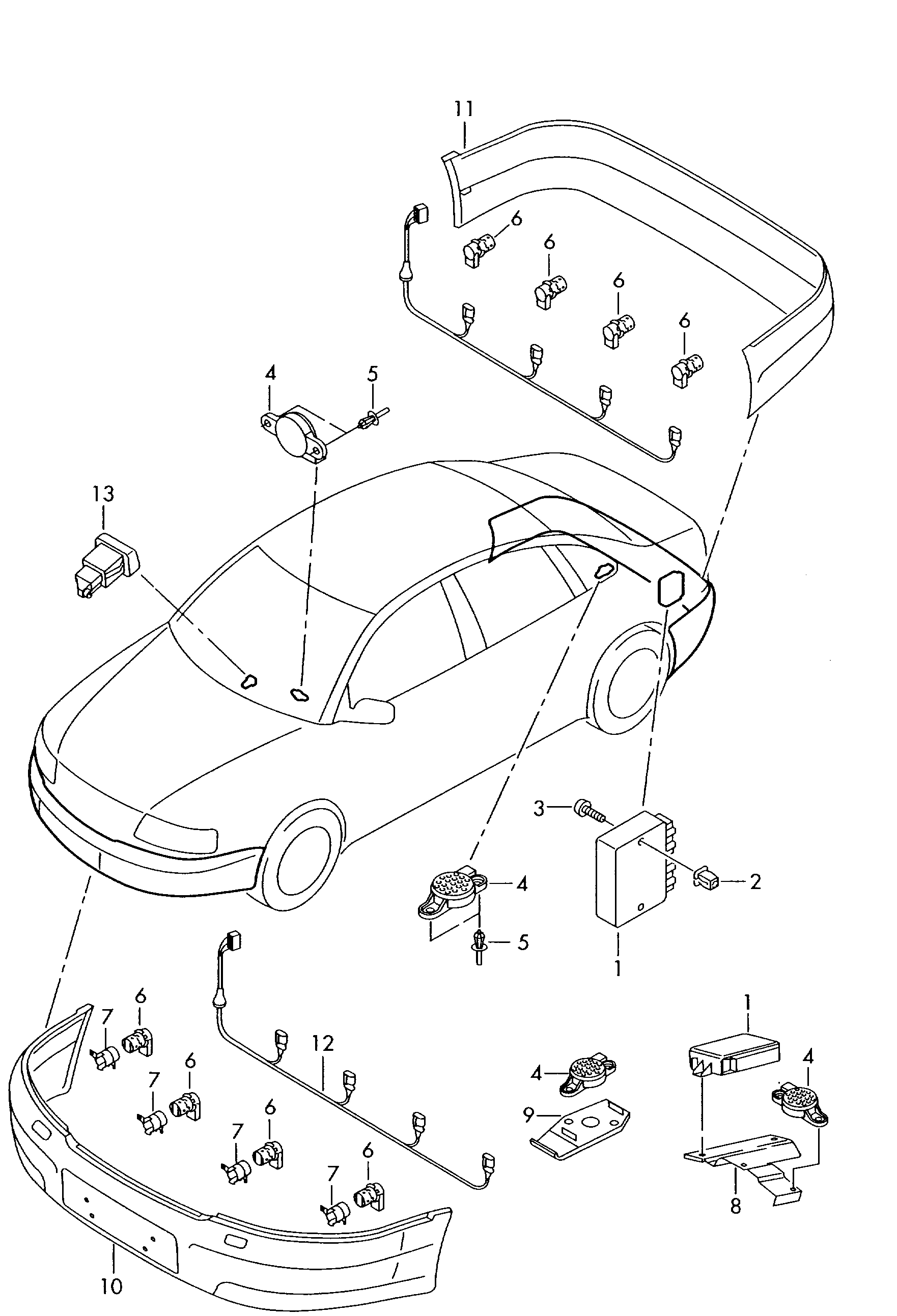 VW 7H0 919 275 D - Park yardım sistemi sensörü parts5.com