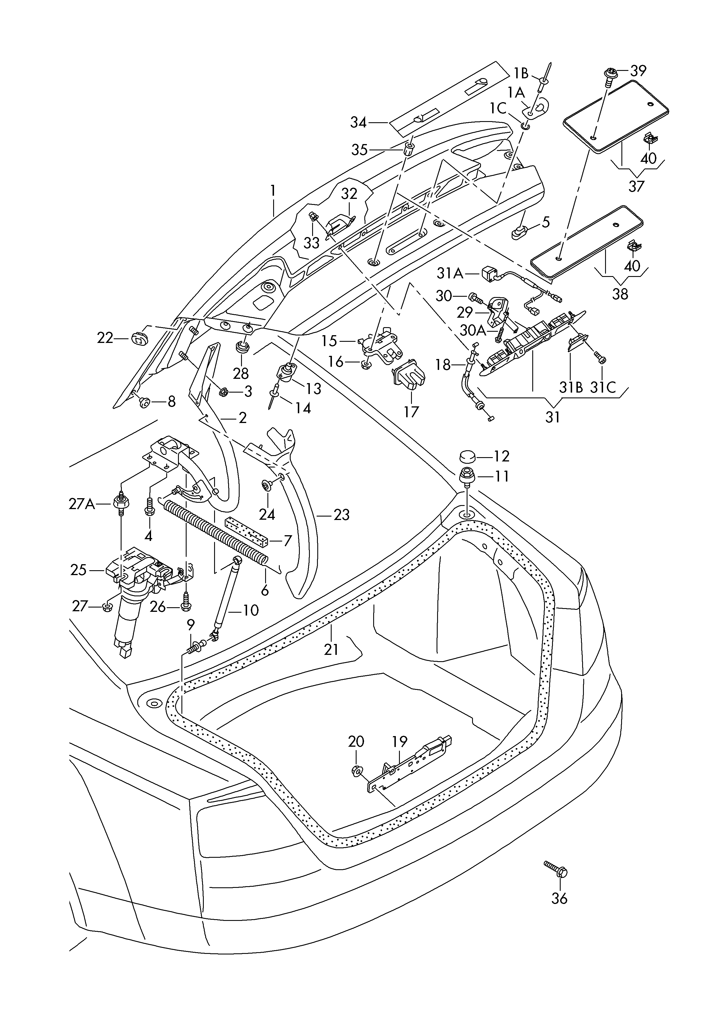 AUDI 4H0 827 551 B - Газов амортисьор, багажно / товарно пространство parts5.com