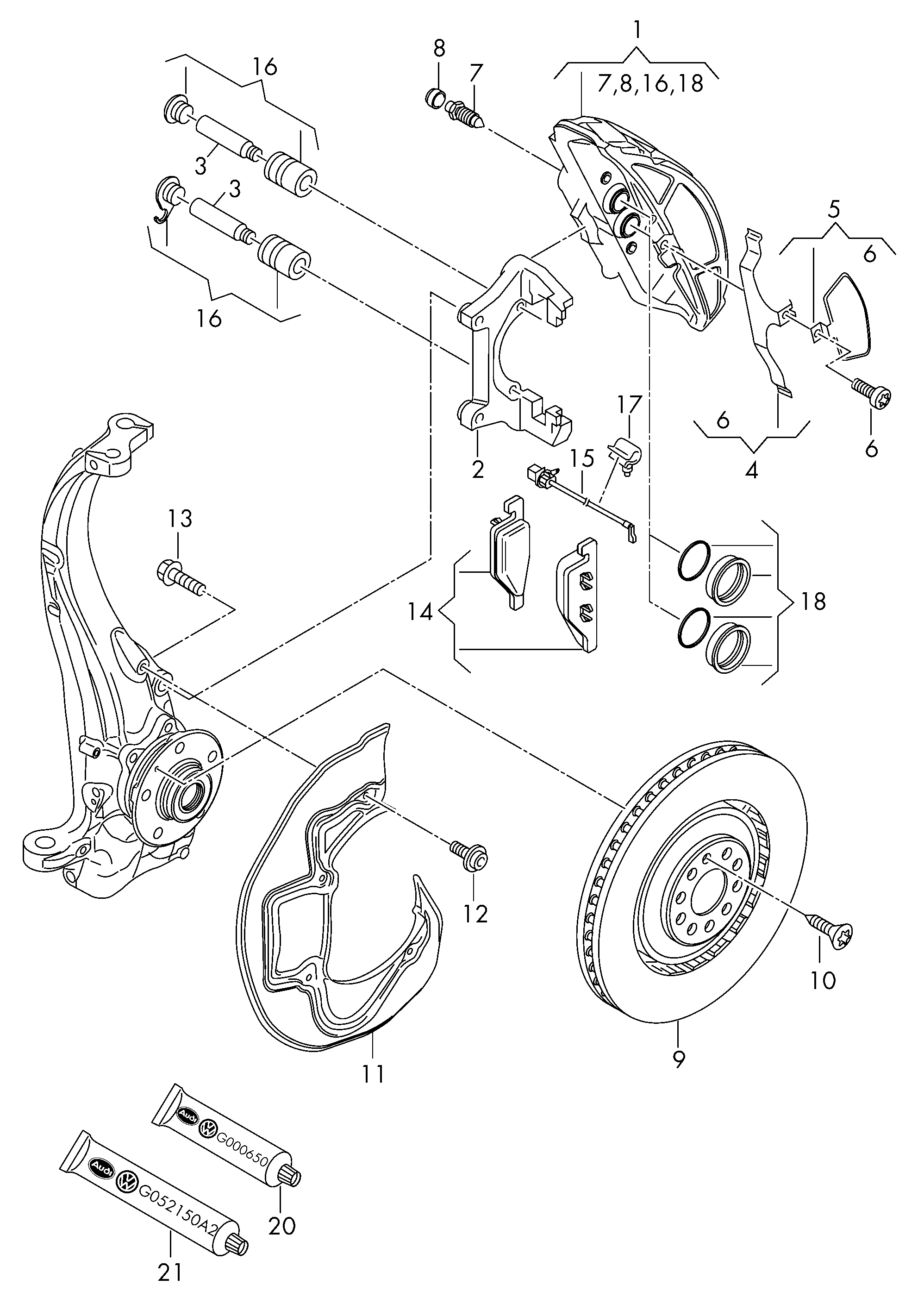 Seat 4H0698151G - Komplet zavornih oblog, ploscne (kolutne) zavore parts5.com