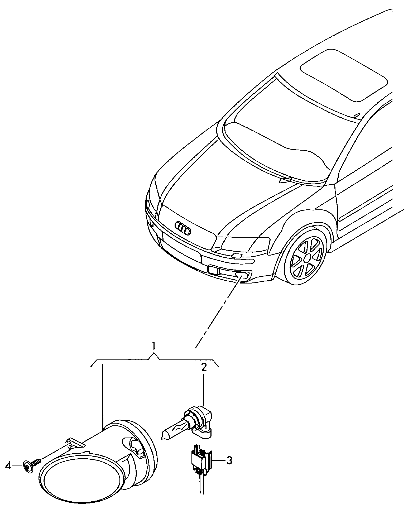 VW 8T0941699 - Proiector ceata parts5.com