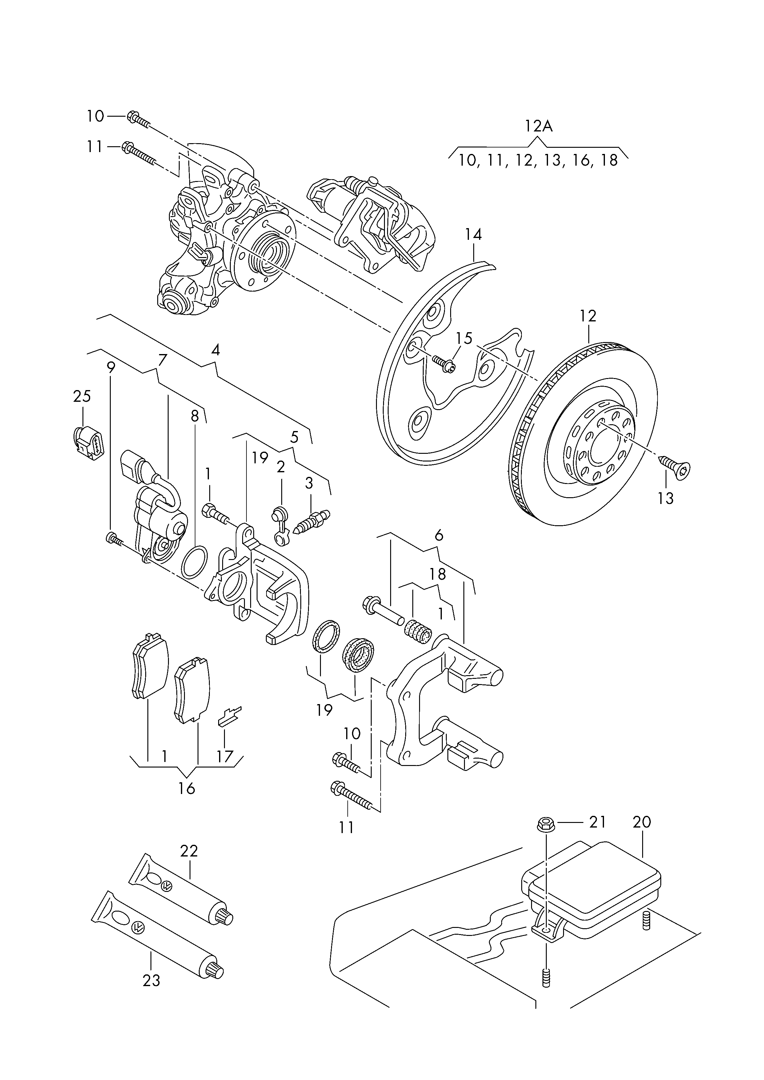 VW 8K0 698 451 A - Set placute frana,frana disc parts5.com