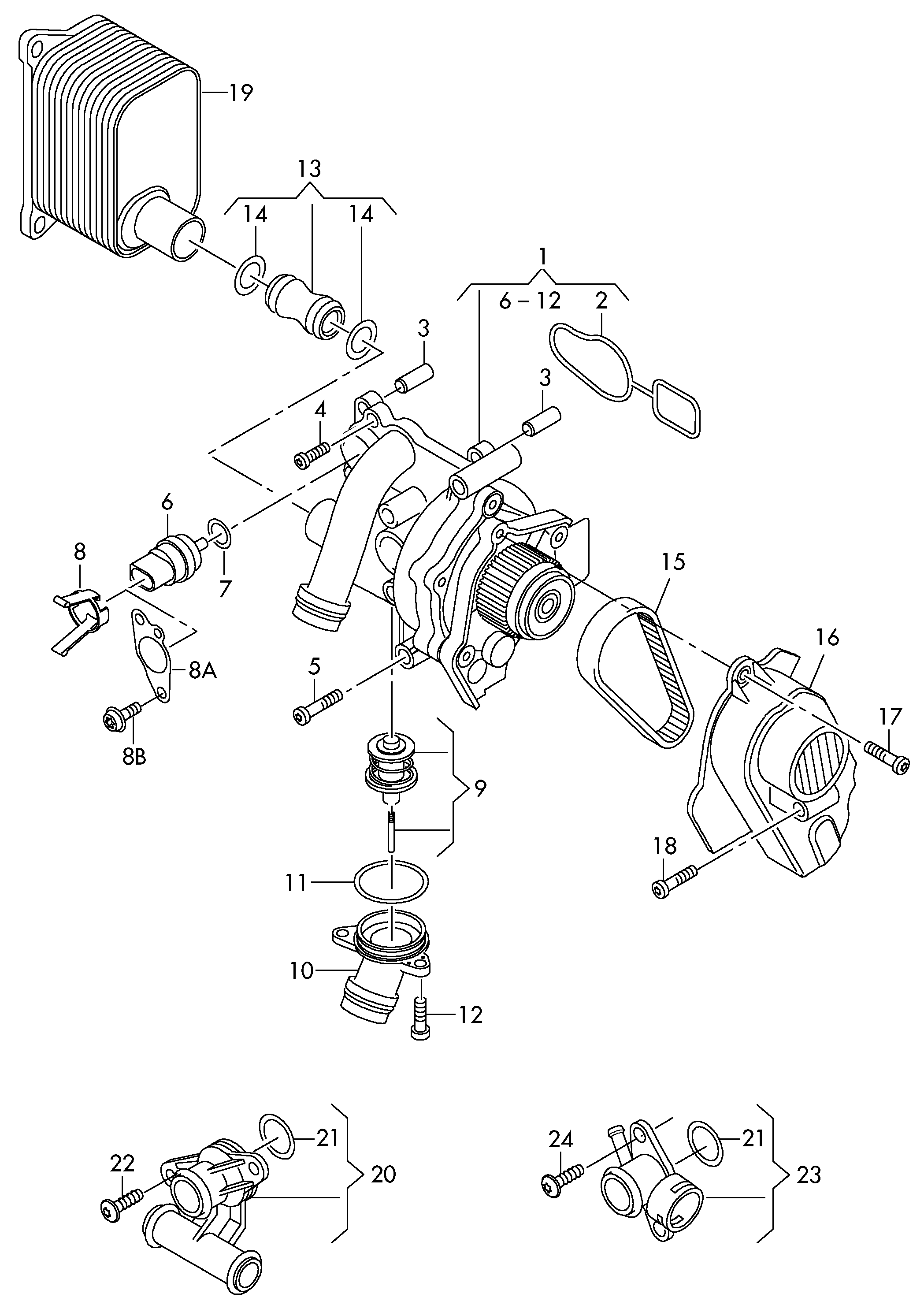 VAG 06J 121 119 A - Прокладка, термостат parts5.com