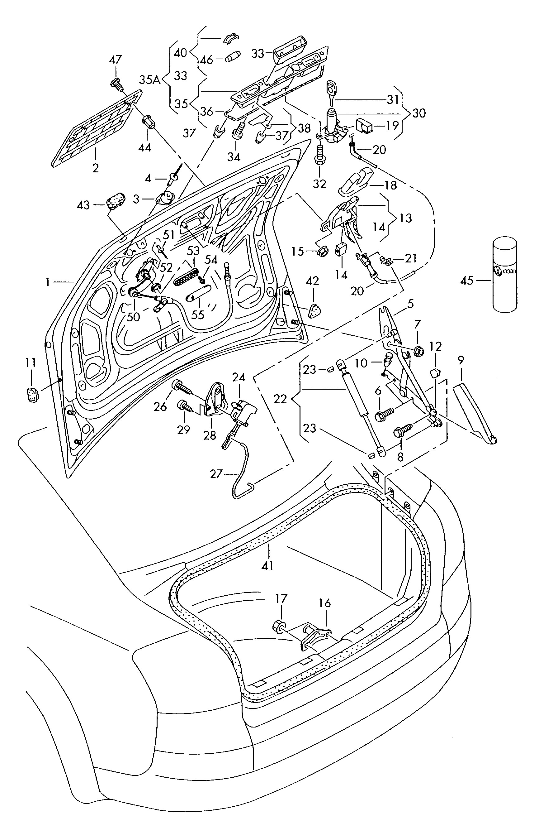 Porsche 4B5827552G - Pneumatická prużina, Batożinový / nákladný priestor parts5.com