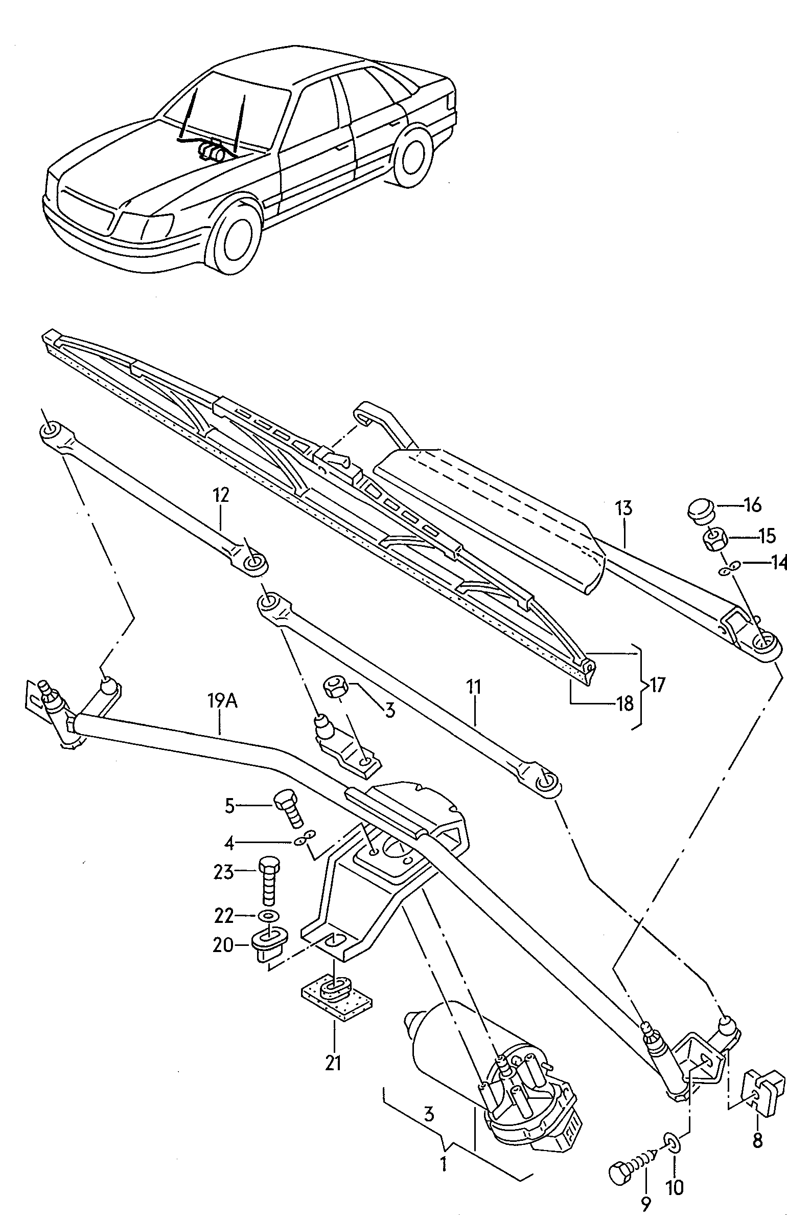 Skoda 8D1 955 326 B - Drive Arm, wiper linkage parts5.com