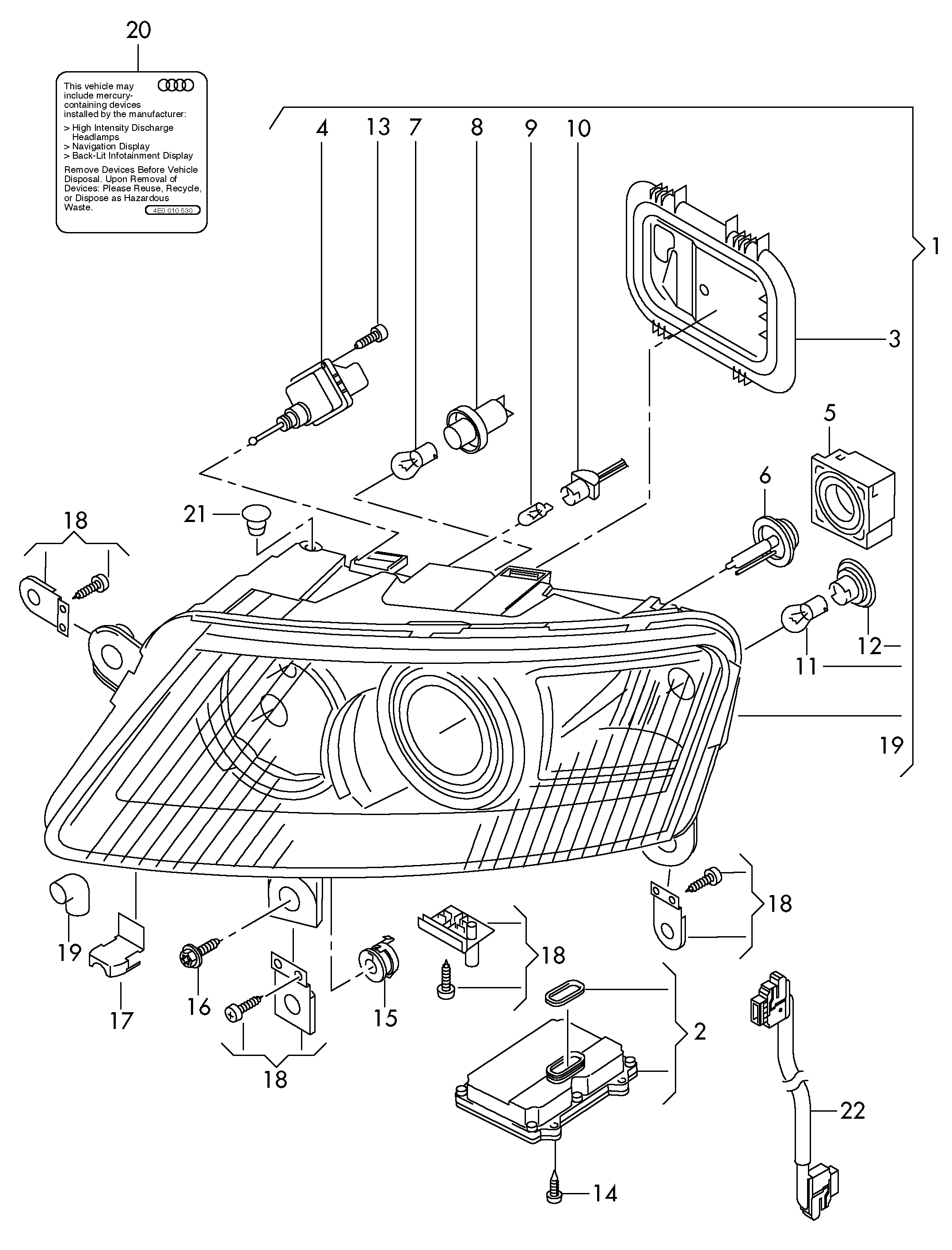 VW 8K0941597C - Λυχνία, προβολείς parts5.com