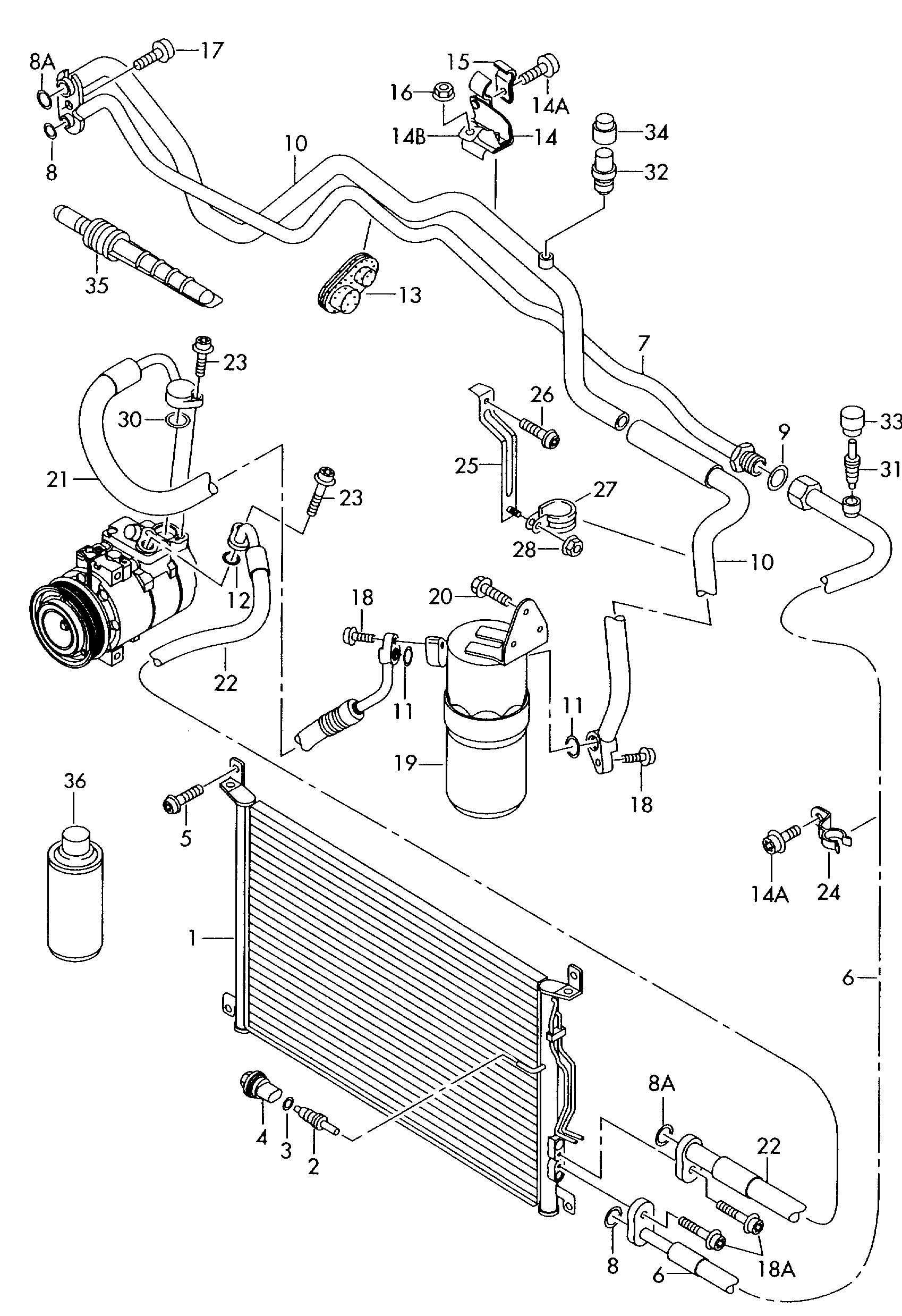 VAG 3R0959126 - Prekidač pritiska, klima uređaj parts5.com