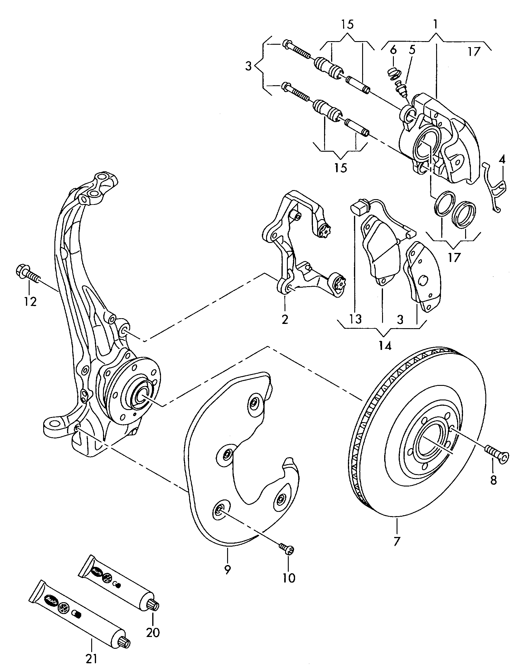 Seat 8K0615123D - Brzdový strmeň parts5.com