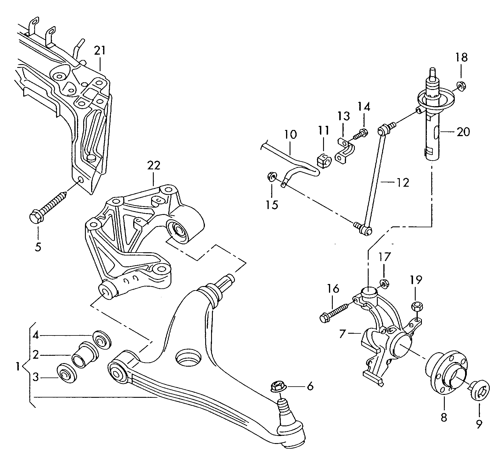 VAG 6Q0 411 315G - Entretoise / tige, stabilisateur parts5.com