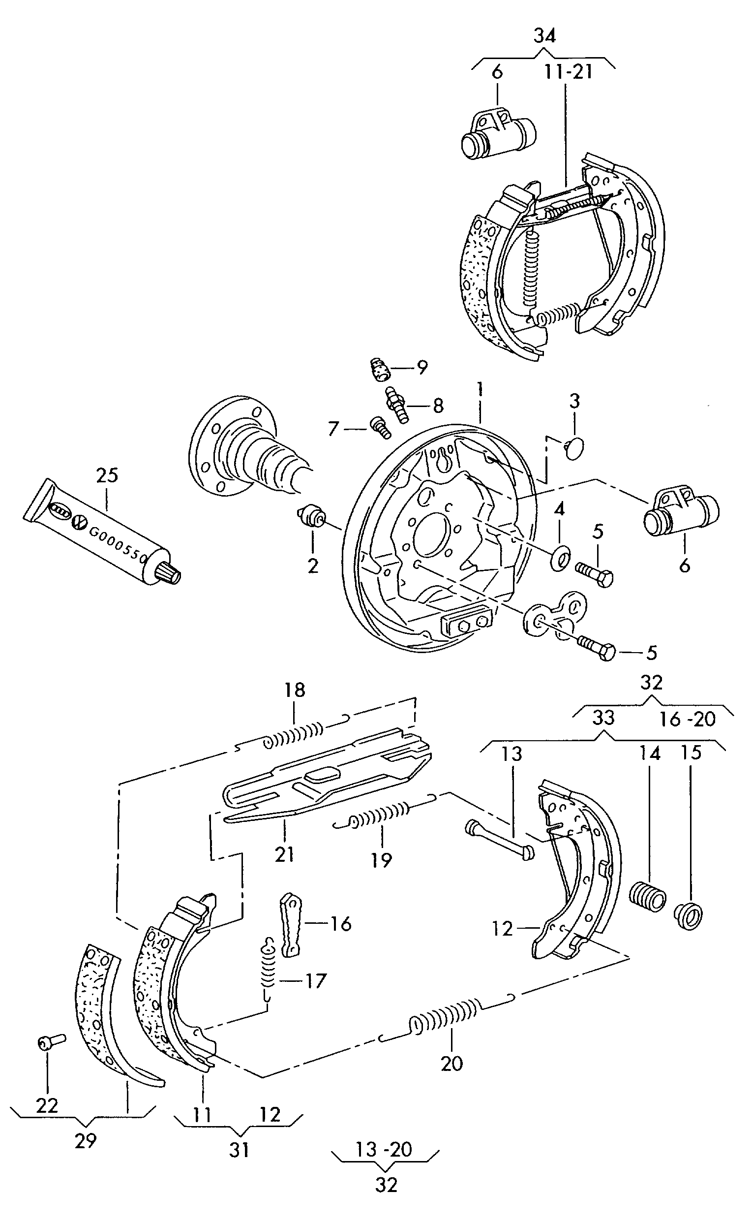 VAG 1H0 609 527 D - Set saboti frana parts5.com