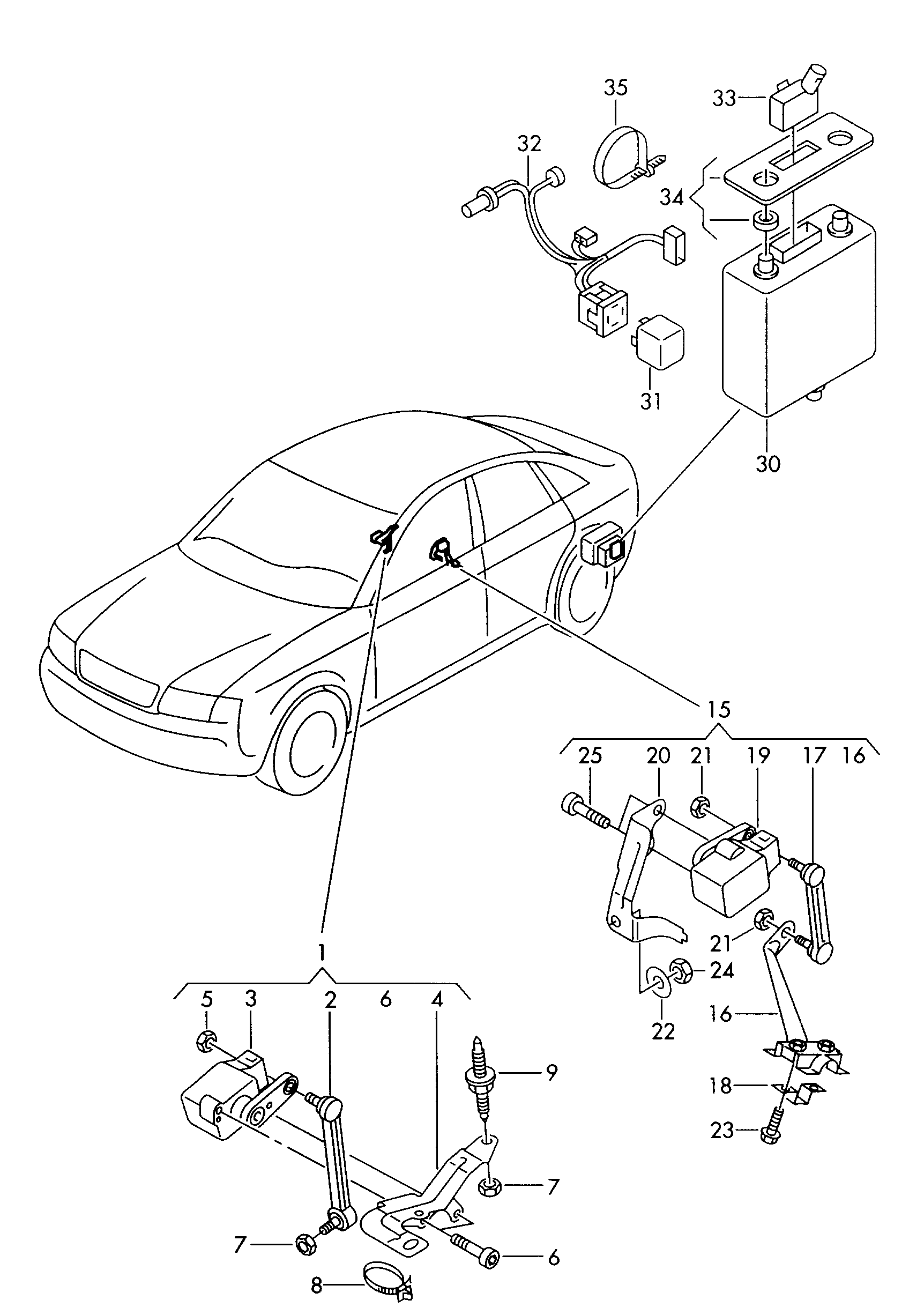 Seat 4B0 907 503 A - Sensor, Xenon light (headlight range adjustment) parts5.com