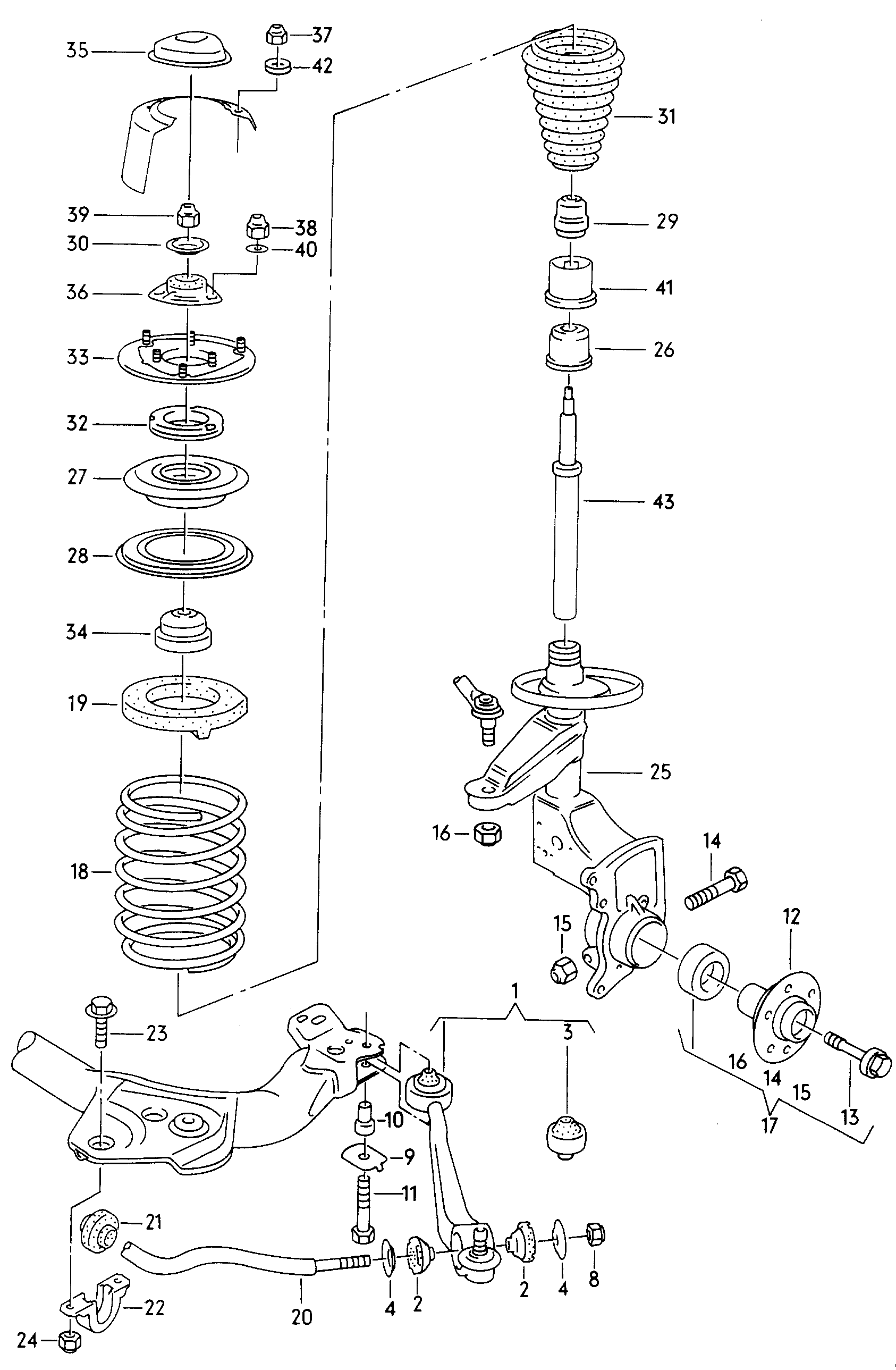 AUDI 4A0407615D - Komplet ležaja kotača parts5.com