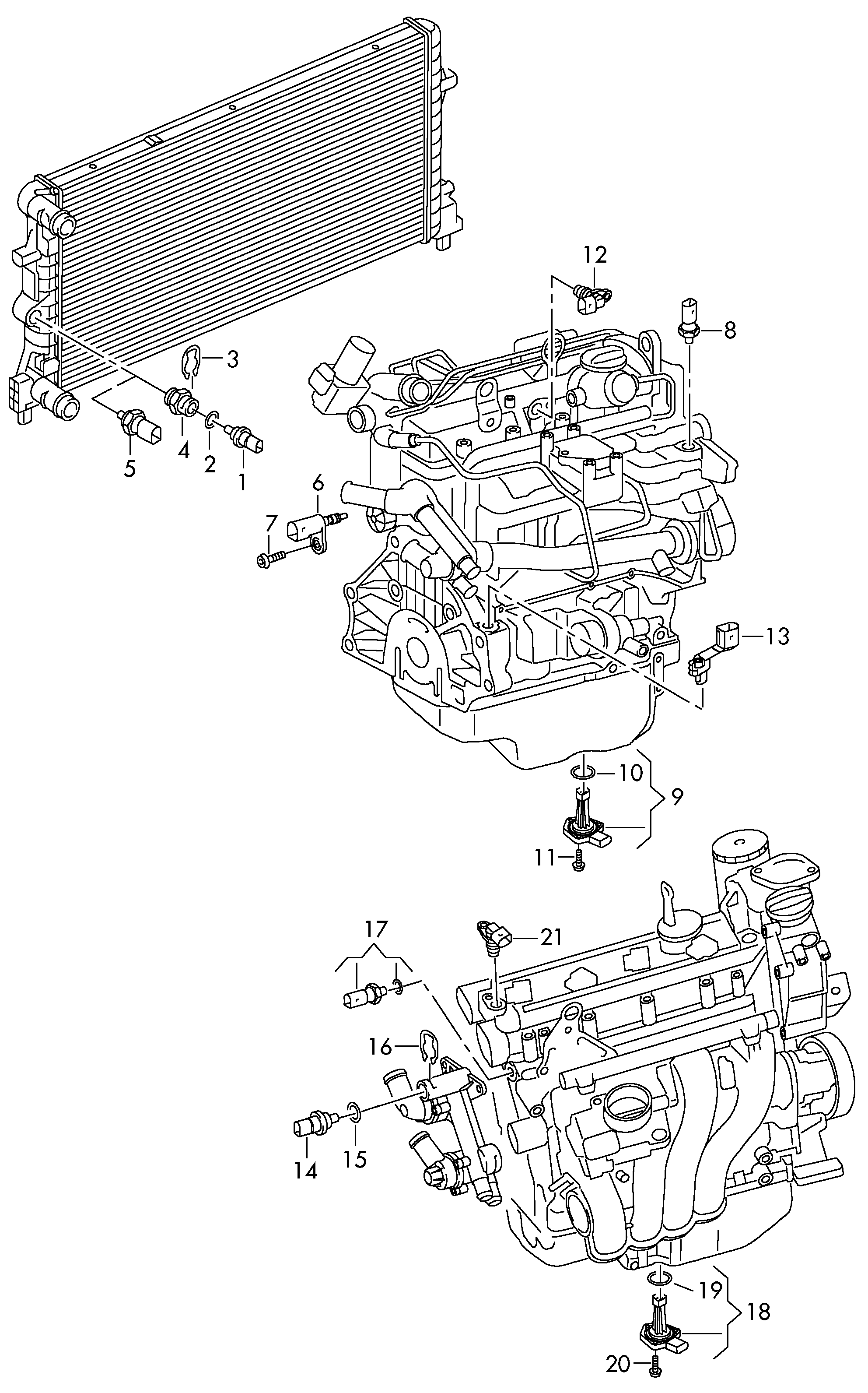 Skoda 6R0919501 - Датчик, температура на охладителната течност parts5.com