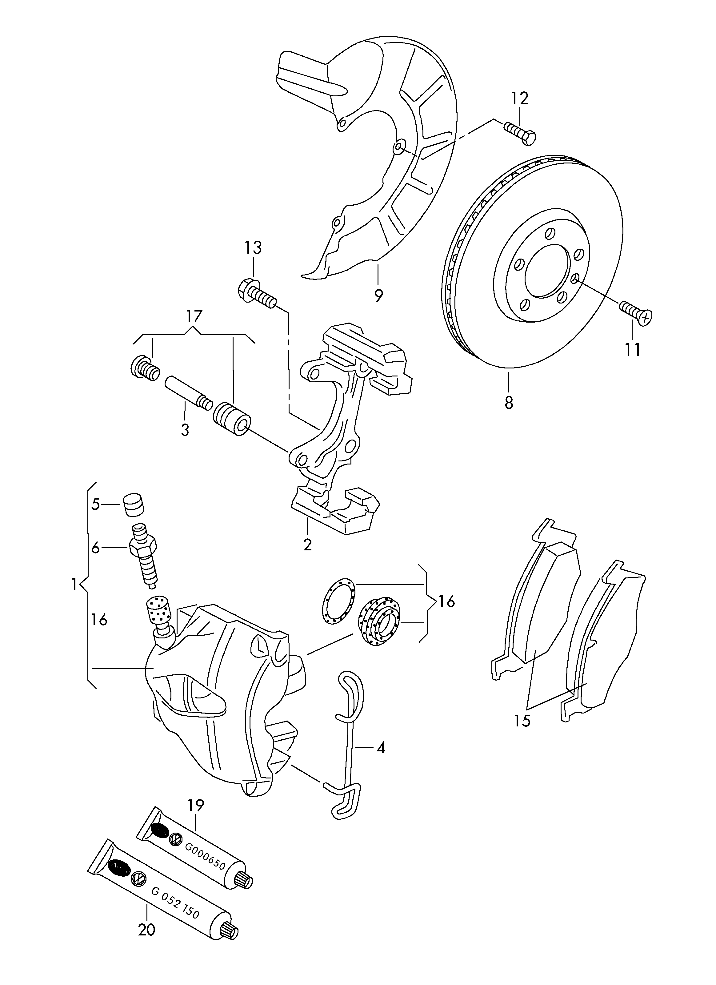 AUDI 1K0 698 471B - Komplet za popravilo, sedlo kolutne zavore parts5.com