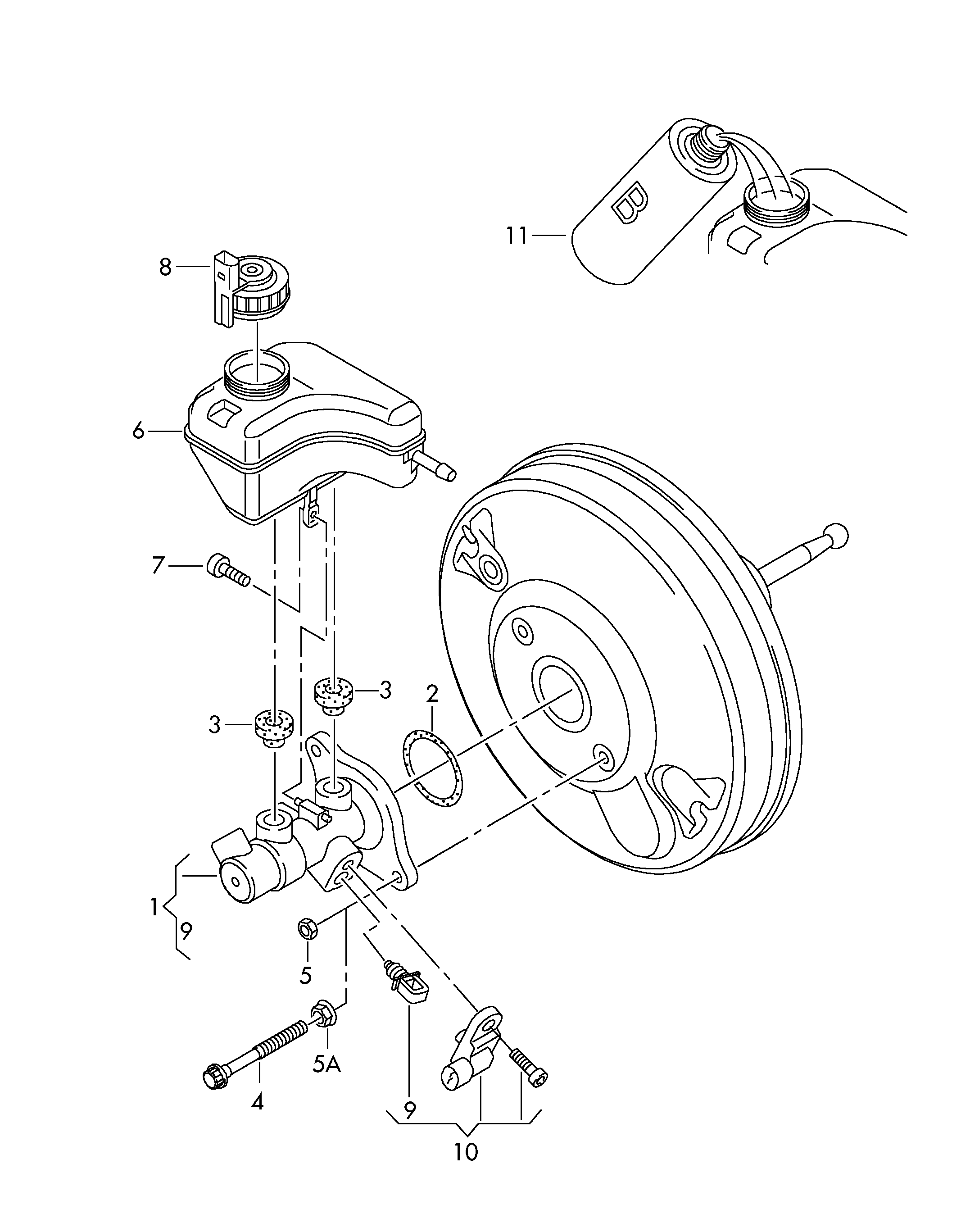 VW 6R1611019A - Glavni zavorni cilinder parts5.com