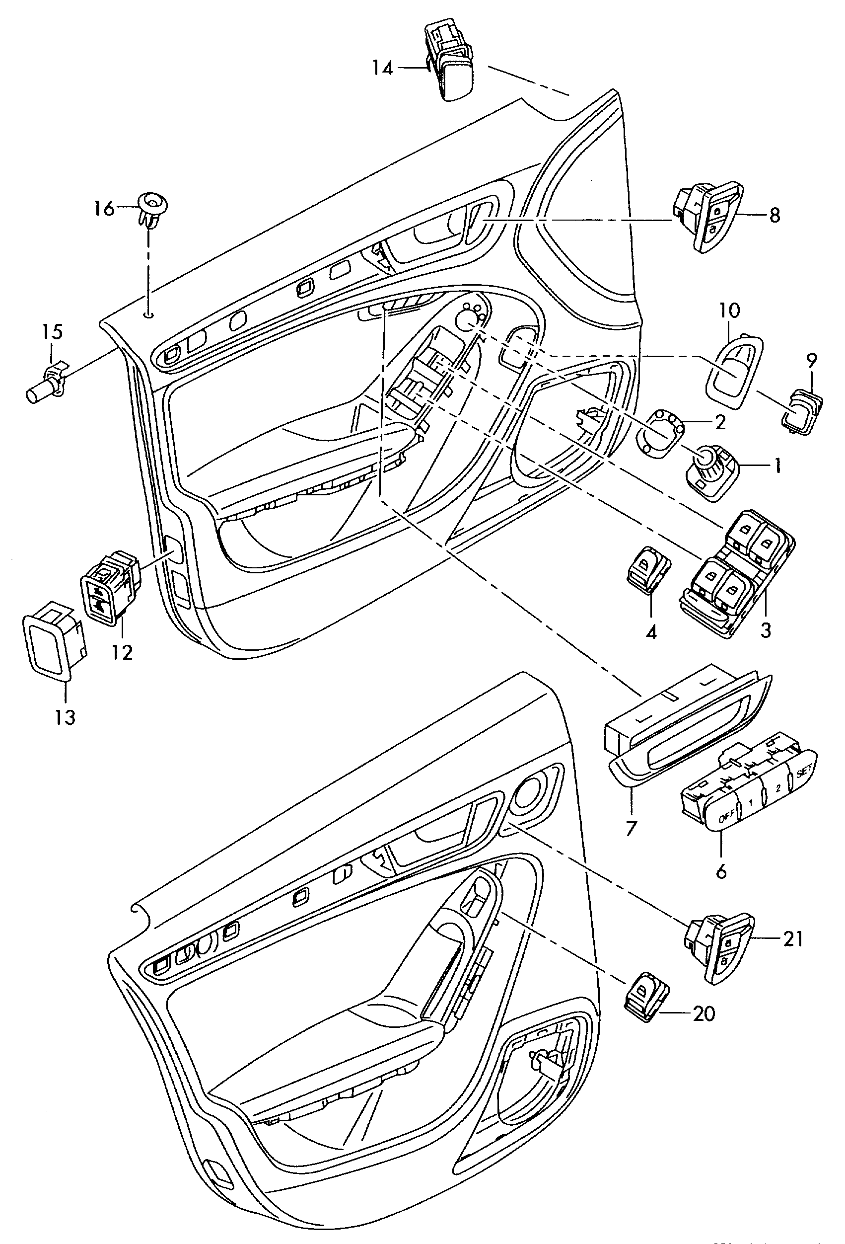 VW 8K0959851D - Switch, window regulator parts5.com