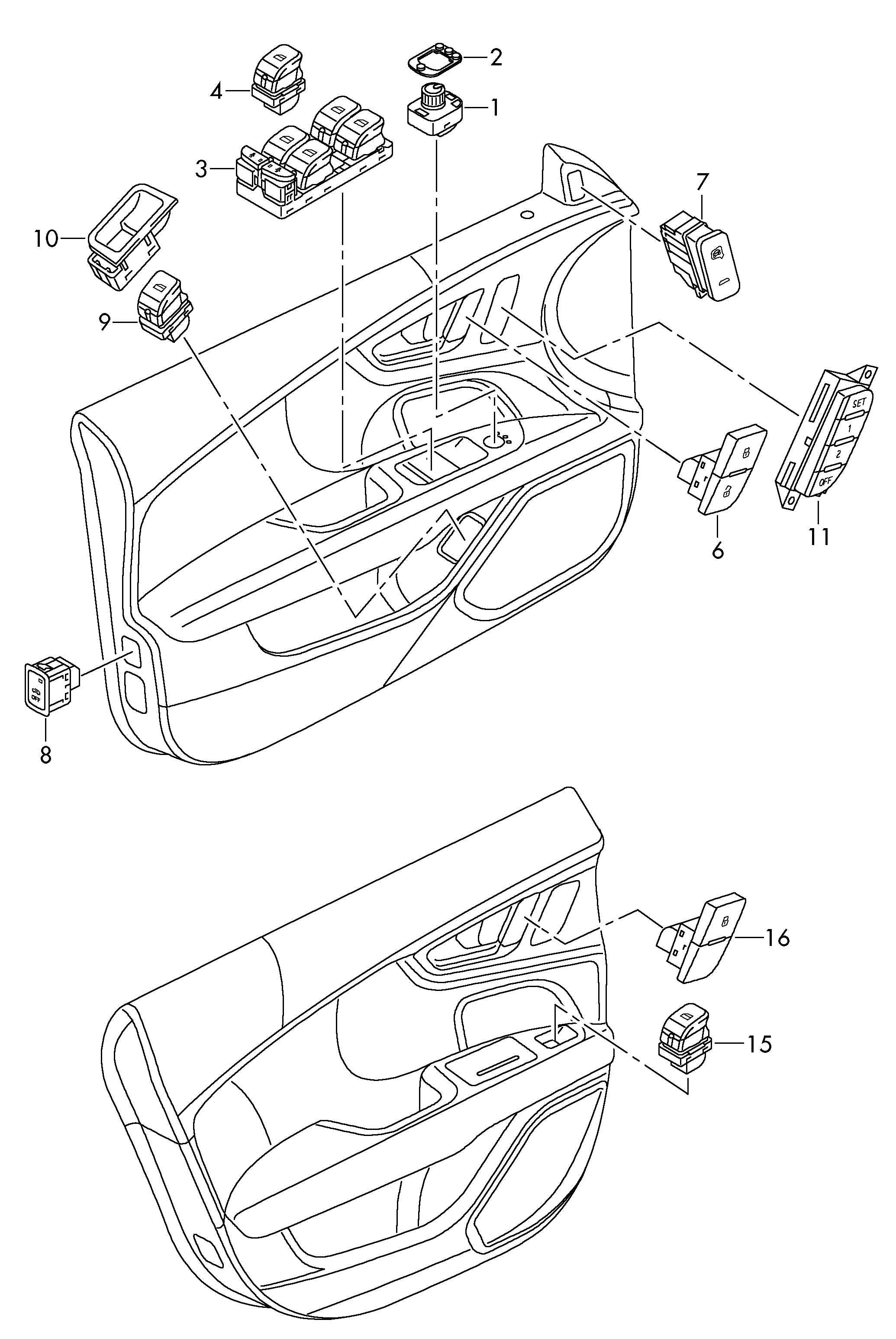 AUDI 4G0 959 851 - Comutator,macara geam parts5.com