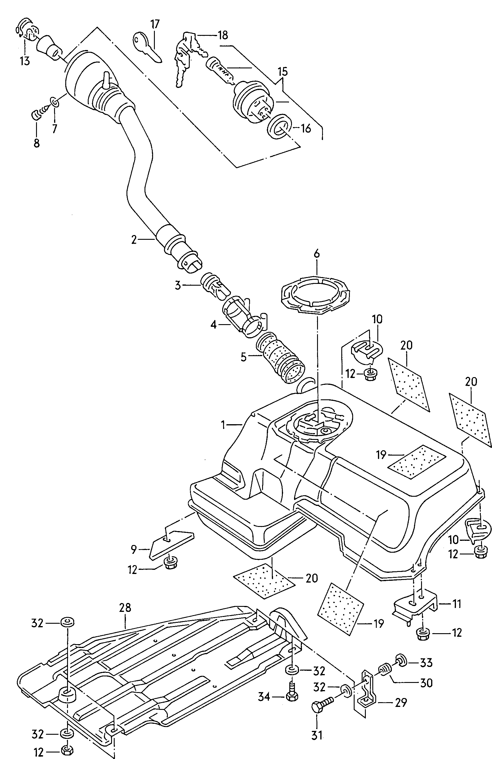 VAG 533 201 551 F - Zapiralo, rezervoar za gorivo parts5.com