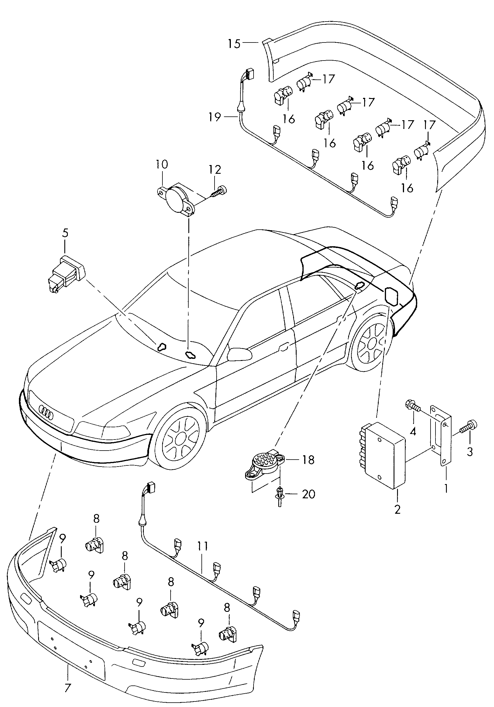 Seat 4B0 919 275 A - Sensor, Einparkhilfe parts5.com