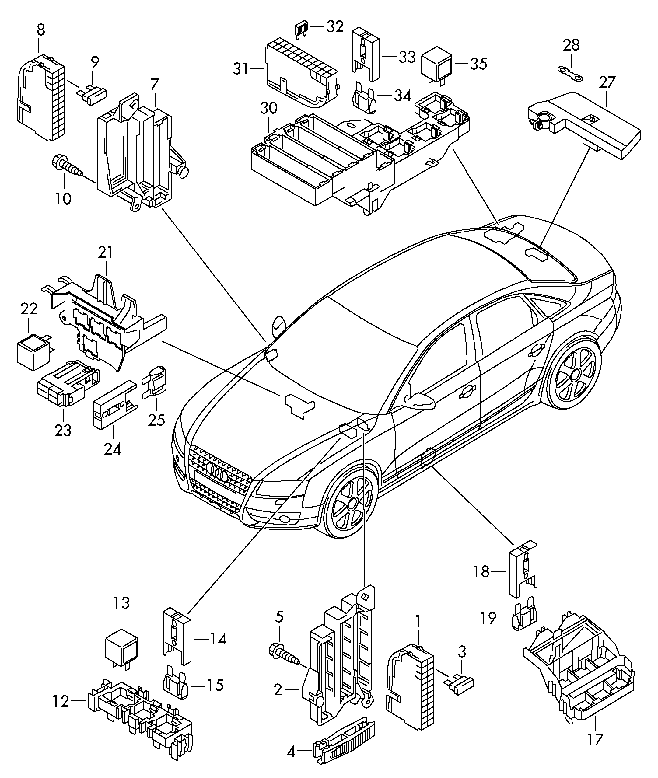 Skoda 4H0 951 253 C - Relé, tlumené světlo parts5.com