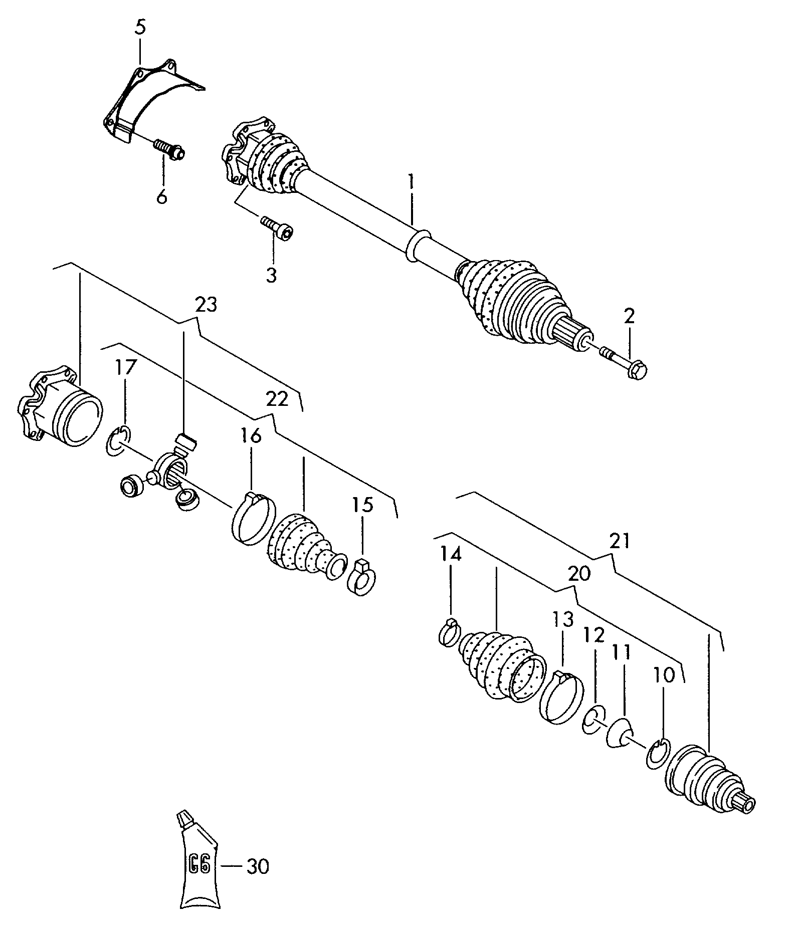 AUDI WHT 002 528 - Vijak osovine, pogonsko vratilo parts5.com