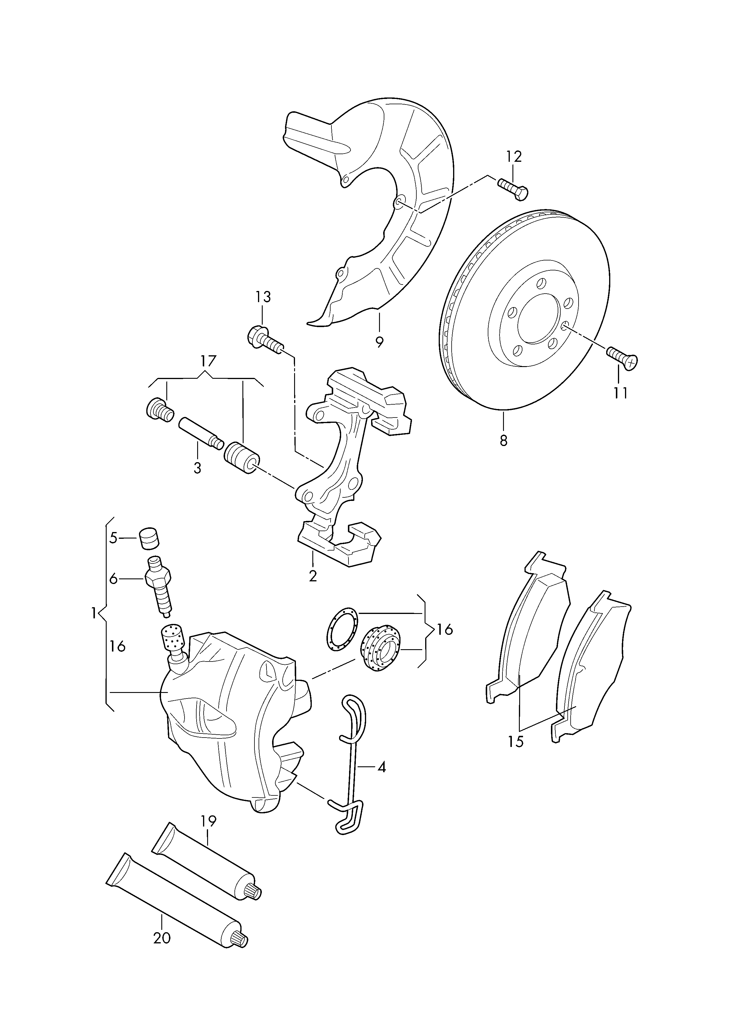 Skoda 1K0 615 269 - Accessory Kit for disc brake Pads parts5.com