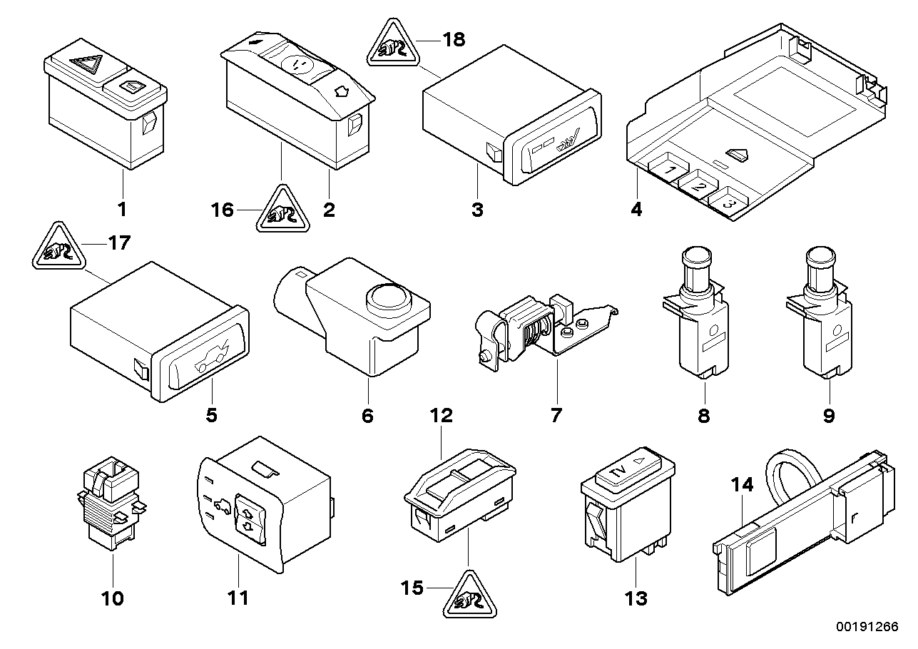 Mini 61316967601 - Выключатель фонаря сигнала торможения parts5.com