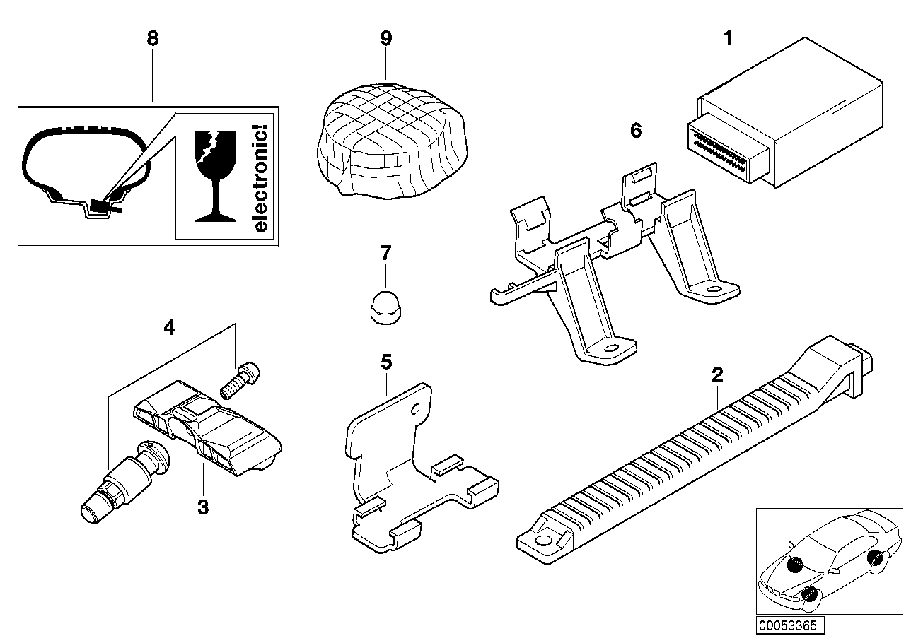 BMW 36 14 6 872 887 - Czujnik w kole, system kontroli ciśnienia w ogumieniu parts5.com