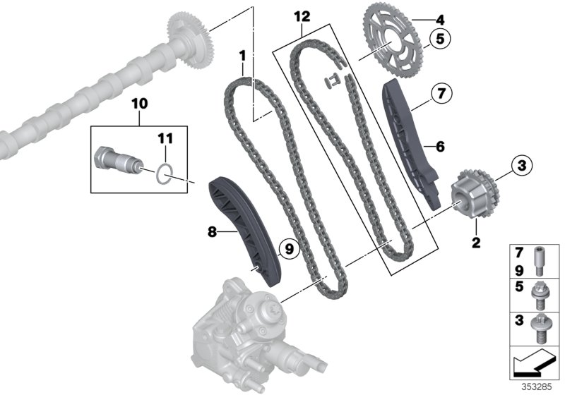 BMW 11 31 8 586 699 - Mootori keti komplekt parts5.com