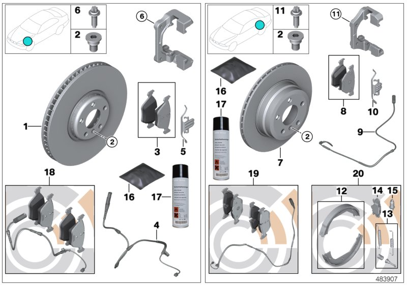 BMW 34112288862 - Set placute frana,frana disc parts5.com