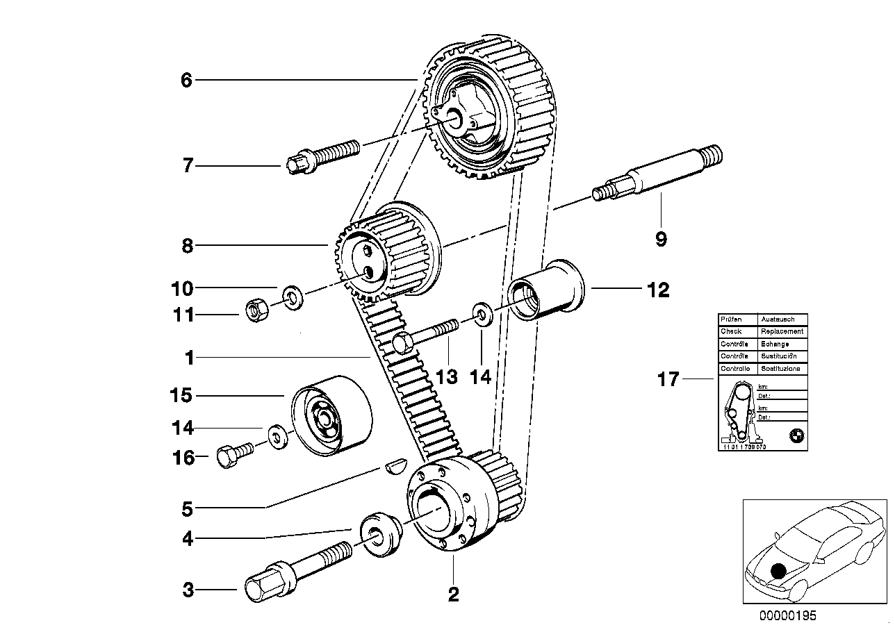 BMW 11 31 1 721 264 - Паразитна / водеща ролка, зъбен ремък parts5.com