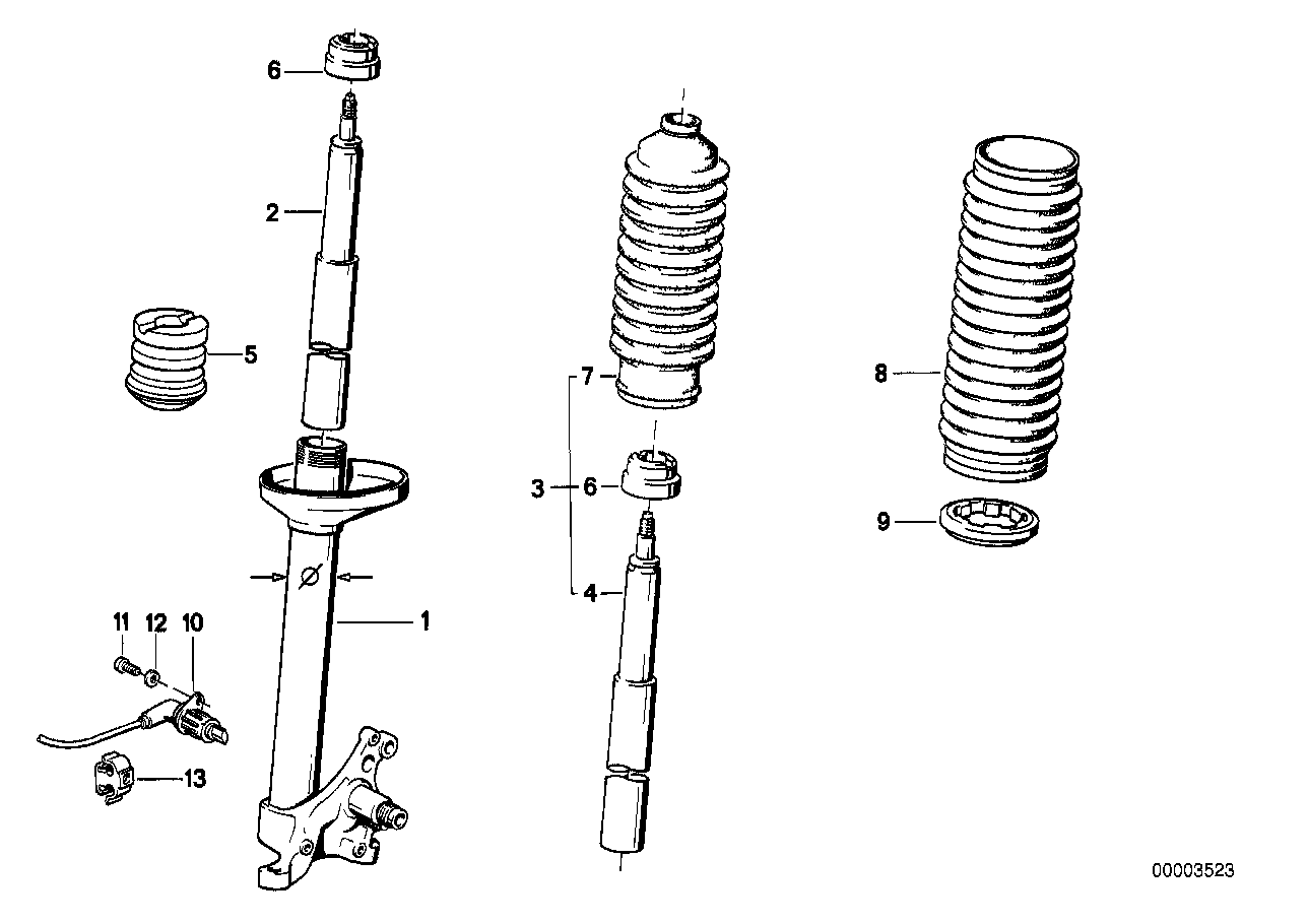 BMW 31 33 1 124 449 - Zestaw ochrony przeciwpyłowej, amortyzator parts5.com