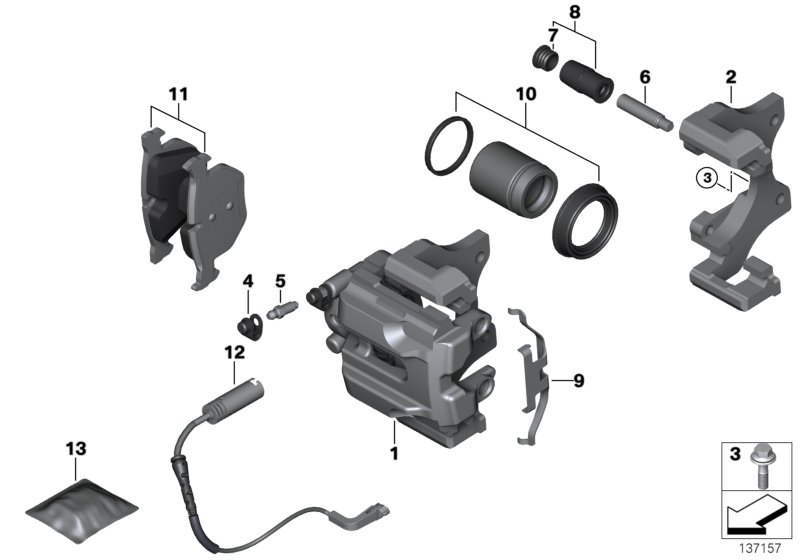 BMW 34212283163 - Etrier frana parts5.com