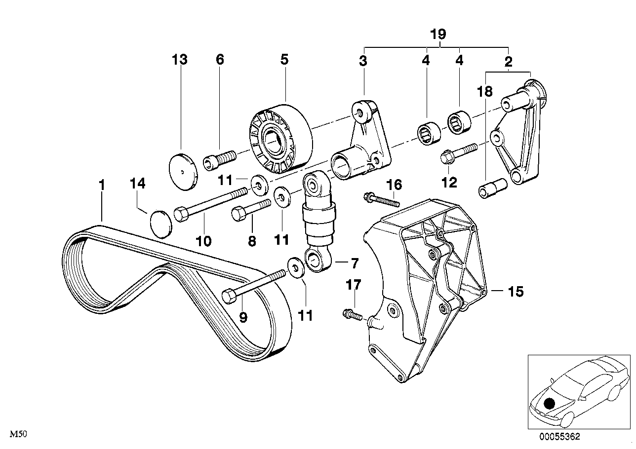 BMW 11 28 1 717 210 - Amortizor vibratii, curea transmisie cu caneluri parts5.com