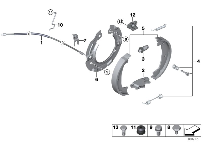 BMW 34 40 6 857 642 - Cablu, frana de parcare parts5.com