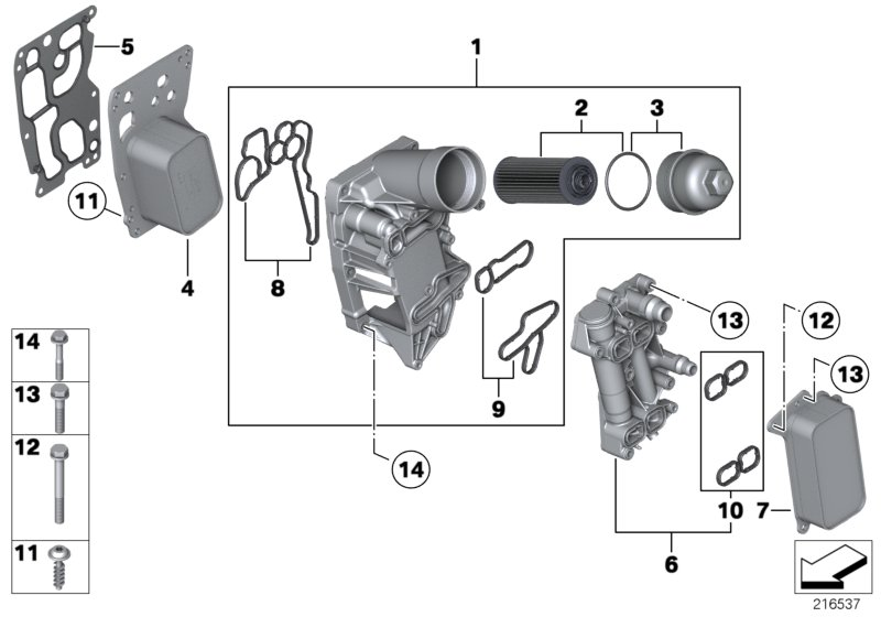 BMW 11 42 8 516 396 - Etansare, filtru ulei parts5.com