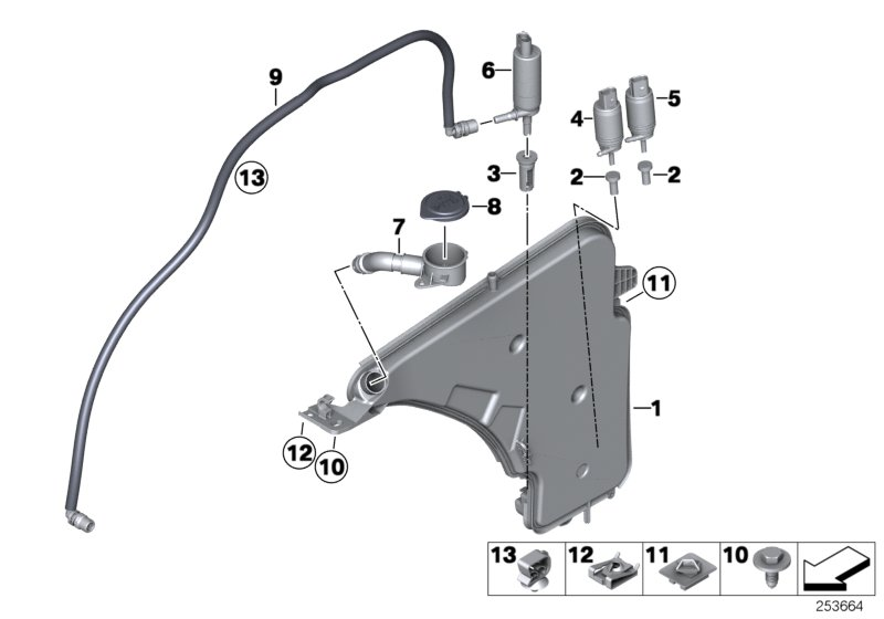 BMW 67127302588 - Водна помпа за миещо устр., почистване на стъклата parts5.com