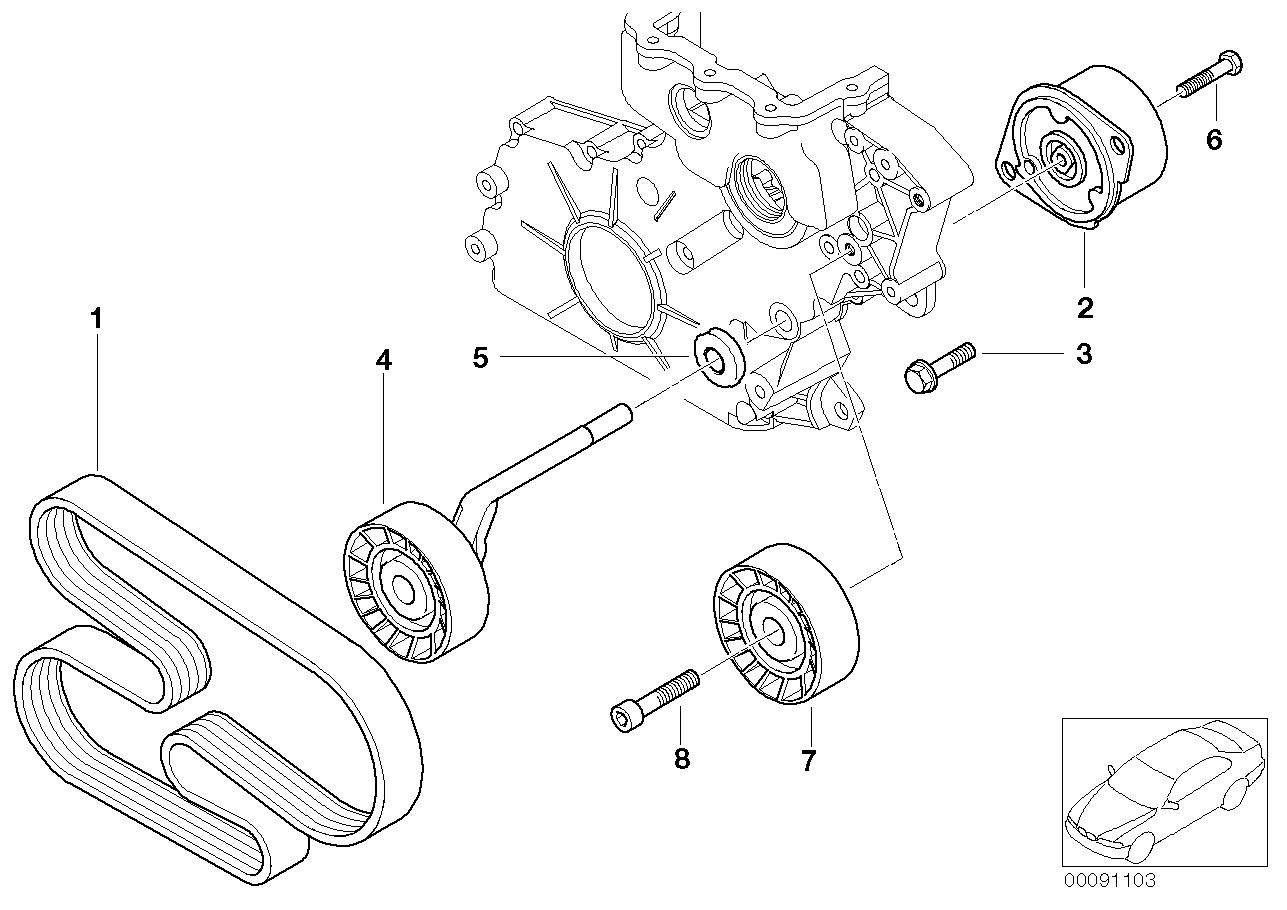 BMW 11287786075 - Correa trapecial poli V parts5.com