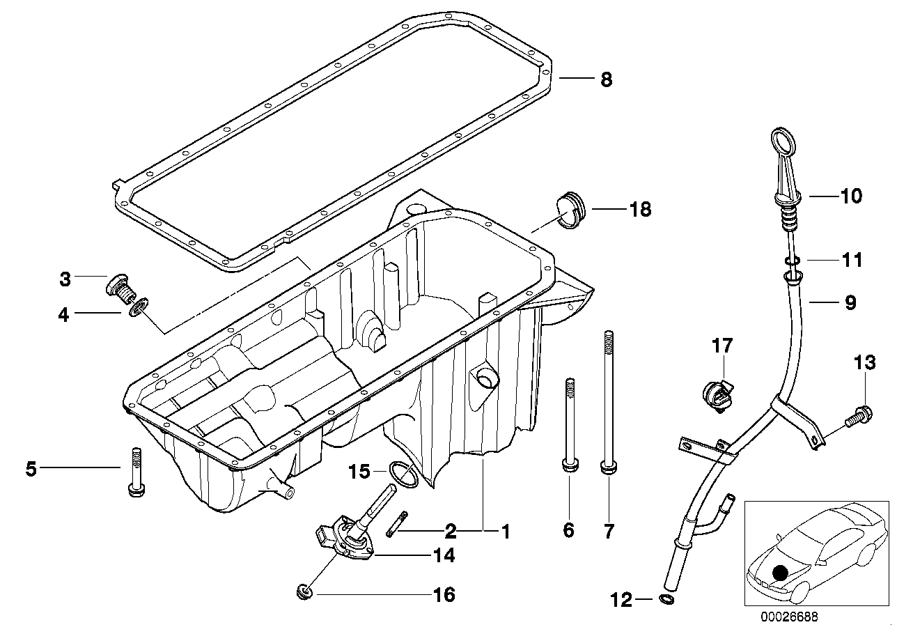 BMW 11 43 1 740 045 - Tömítés, olaj nívópálca parts5.com