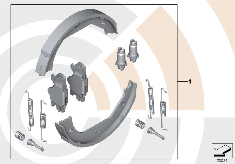 BMW 34212213310 - Set saboti frana, frana de mana parts5.com