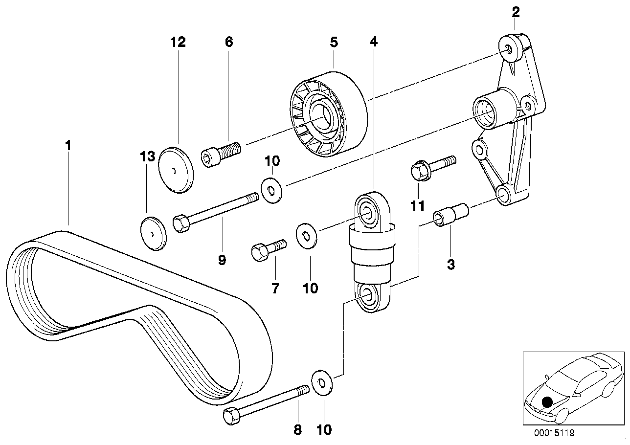 BMW 11 28 1 437 449 - Curea transmisie cu caneluri parts5.com